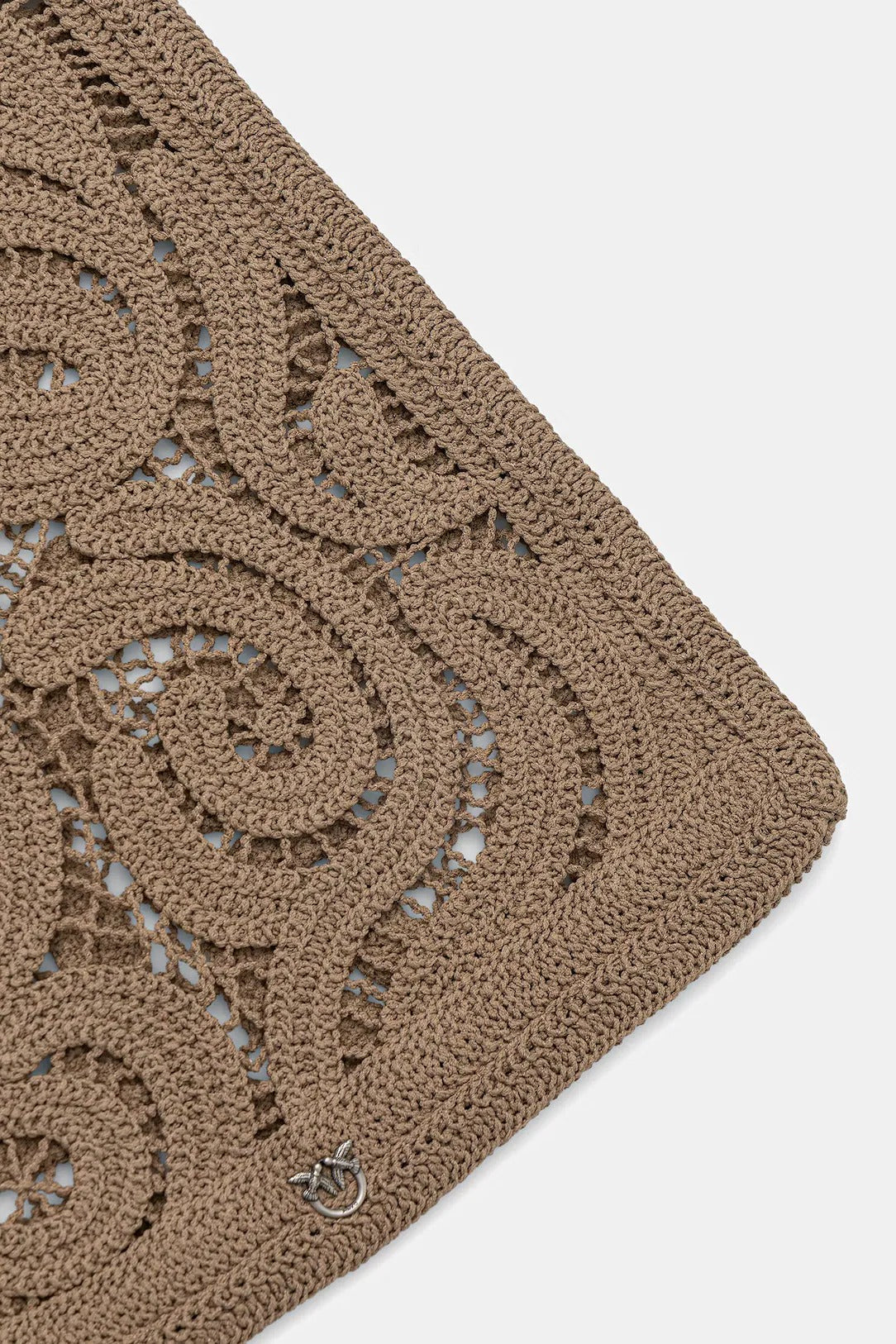 PINKO Borsa SHOPPER CROCHET GEOMETRICO-Marrone