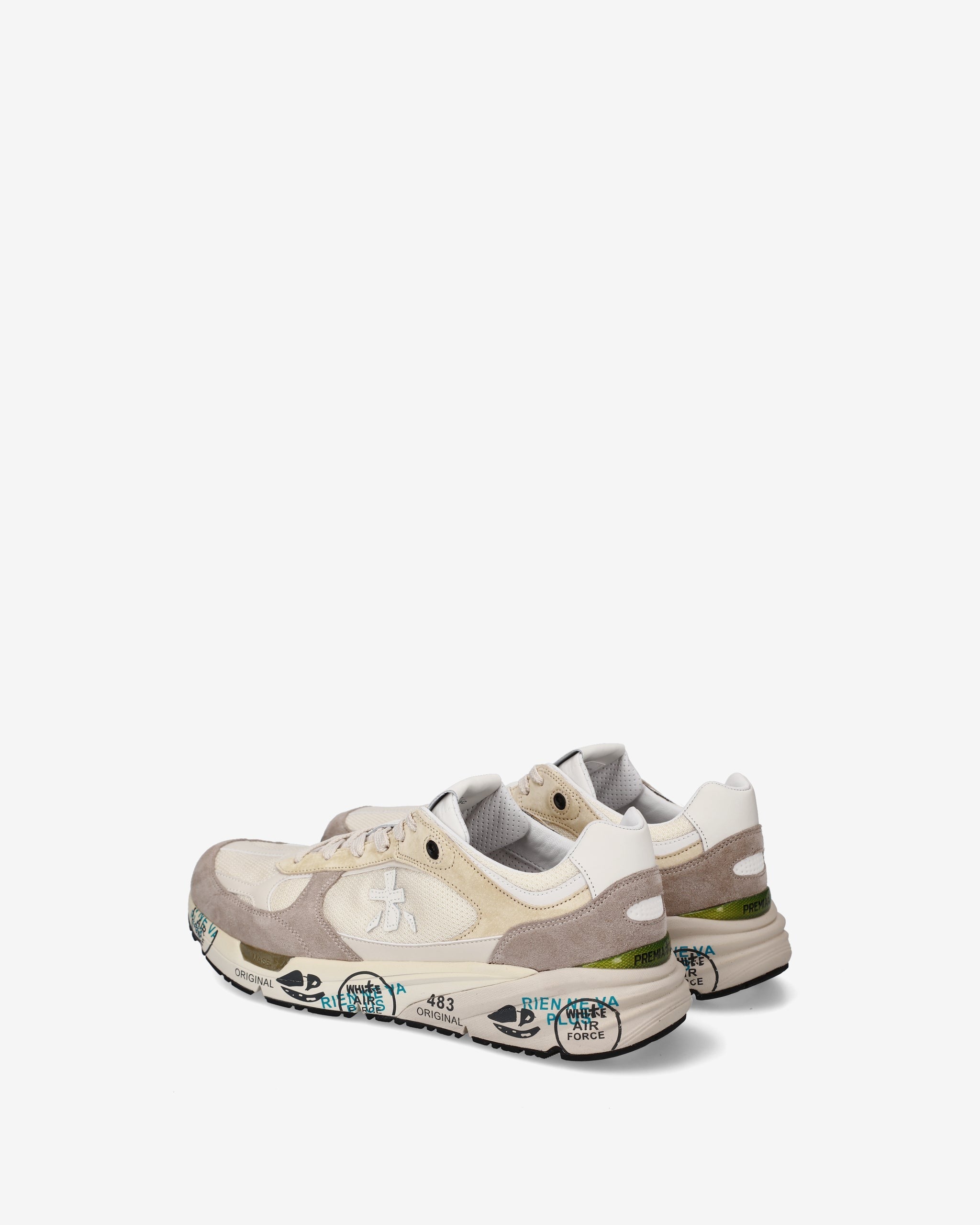 PREMIATA Sneaker Uomo Mase 25 8018-Bianco Beige Grigio