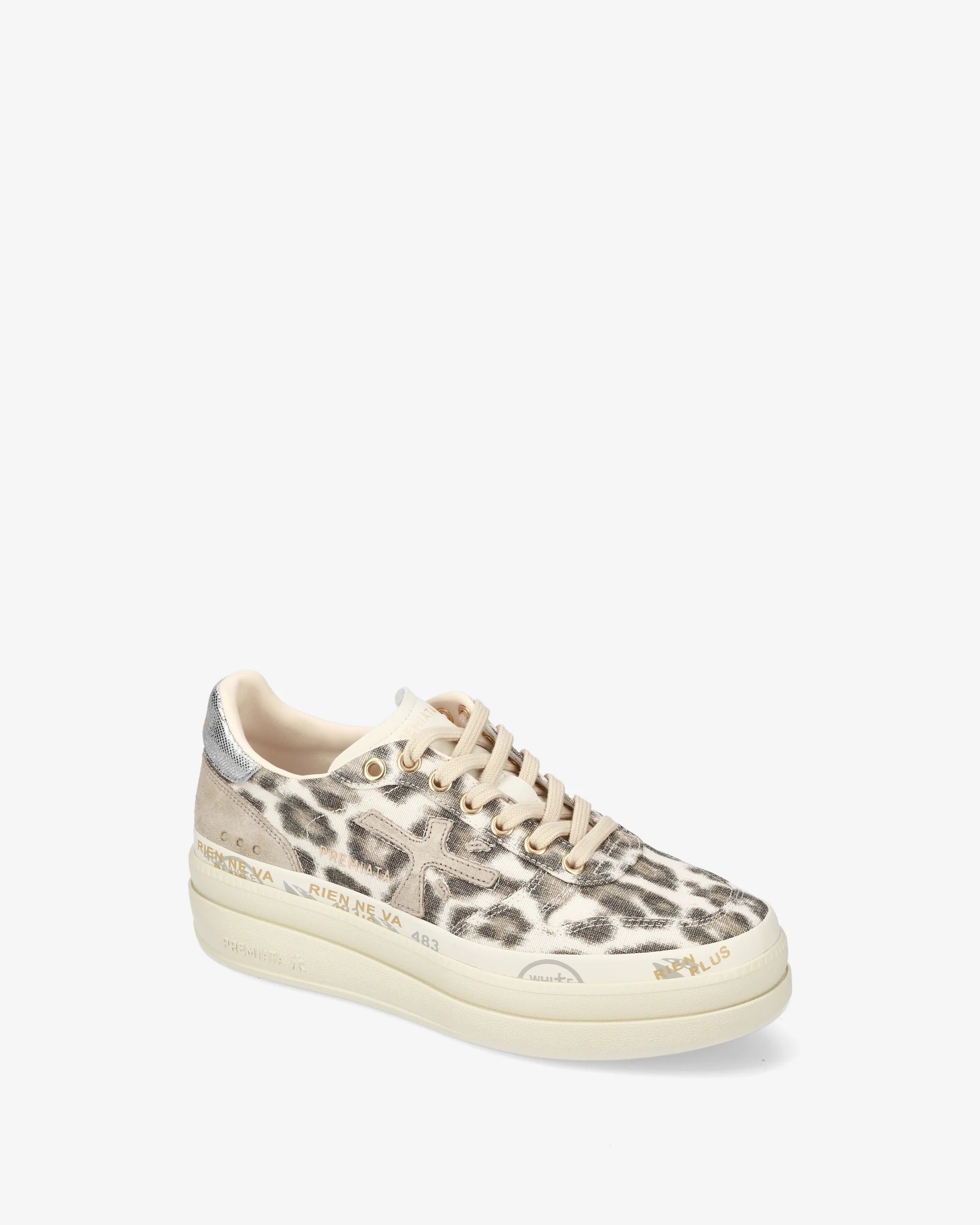 PREMIATA Sneaker Donna Micol 7444-Animalier Bianco