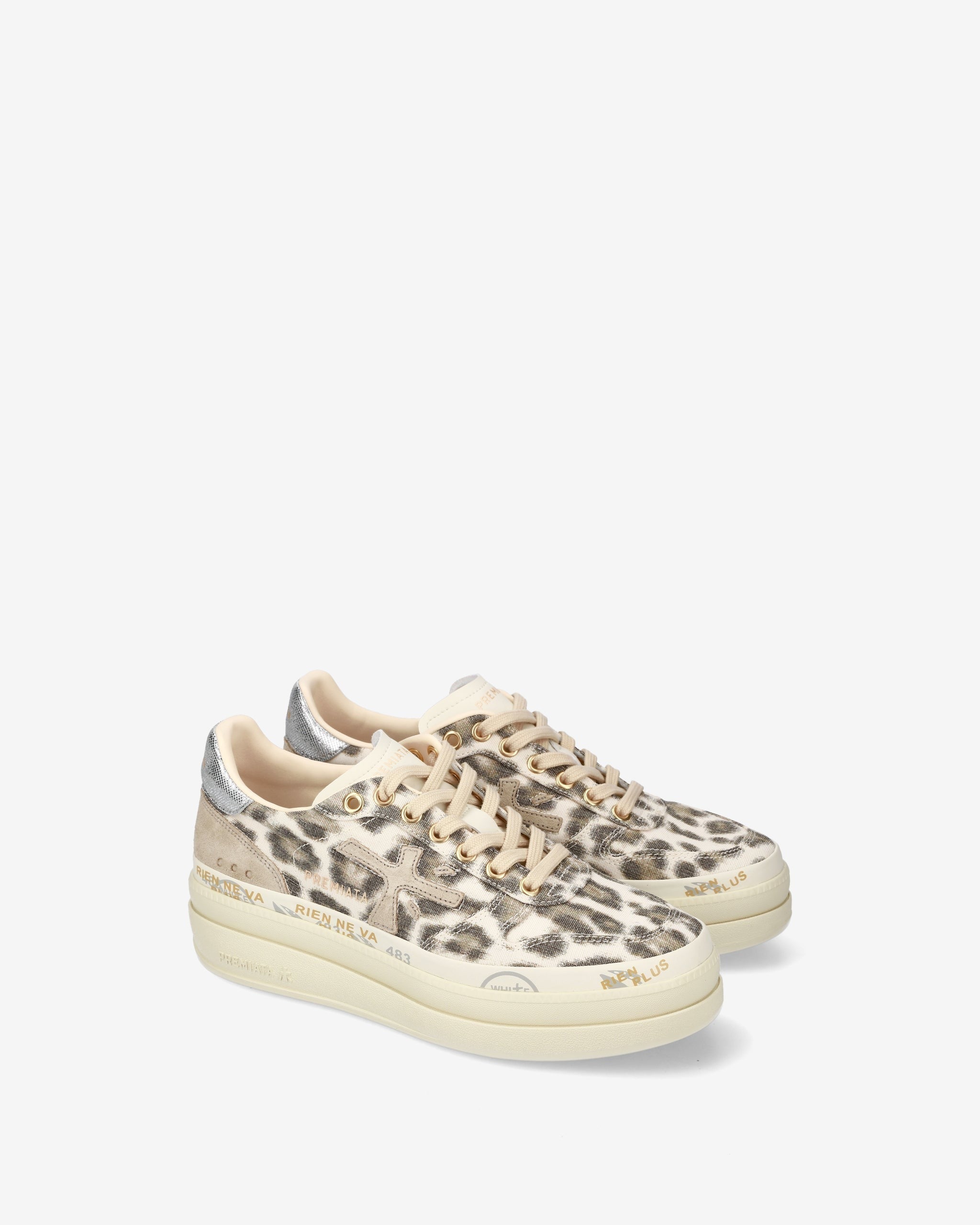 PREMIATA Sneaker Donna Micol 7444-Animalier Bianco