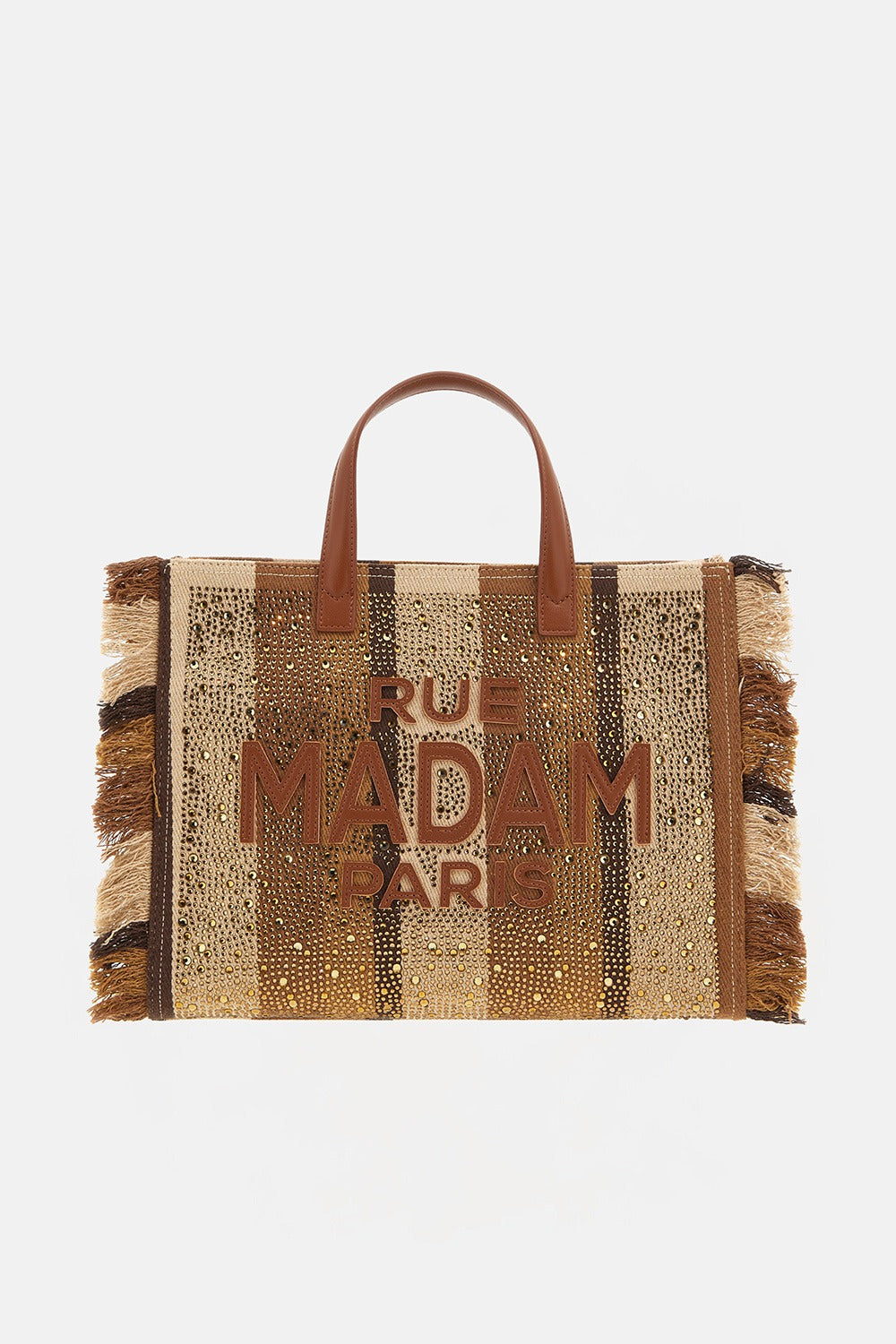 RUE MADAM Borsa CASABLANCA TOTE-Stripes Brown