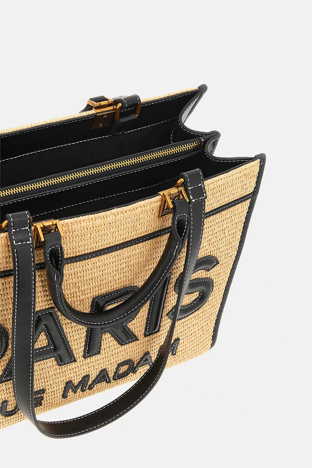 RUE MADAM Borsa ICONIQUE TOTE STRAW-Black