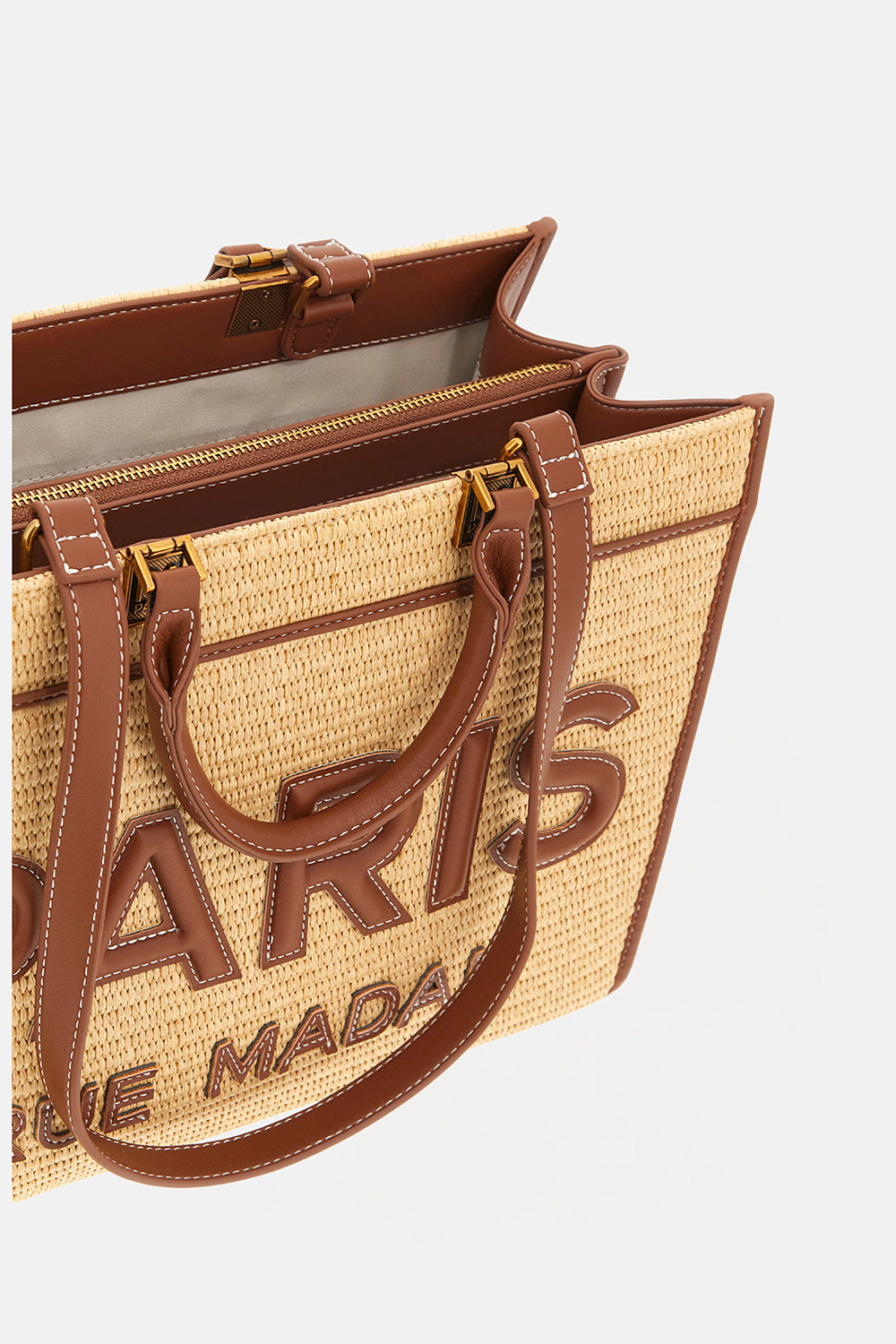 RUE MADAM Borsa ICONIQUE TOTE STRAW-Brown
