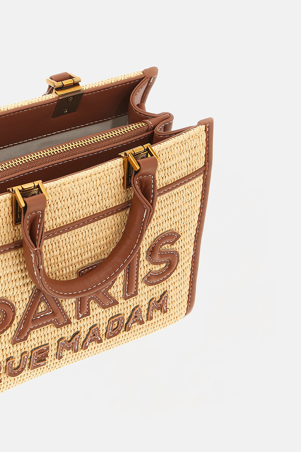 RUE MADAM Borsa ICONIQUE MINI TOTE STRAW-Brown