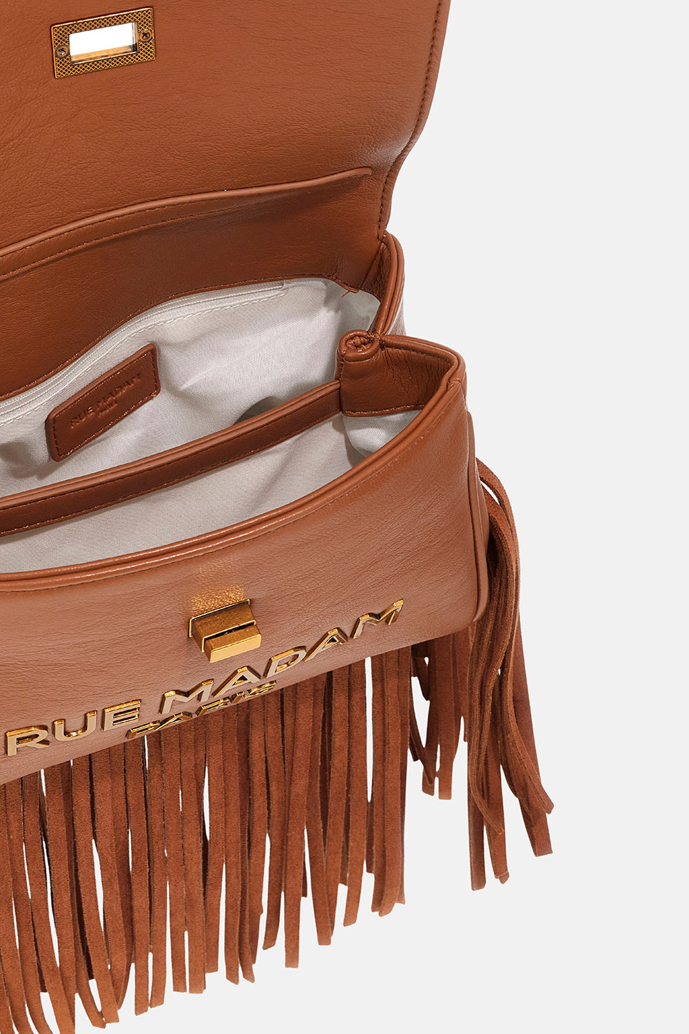 RUE MADAM Borsa LES JOURS XS FRINGES-Cognac
