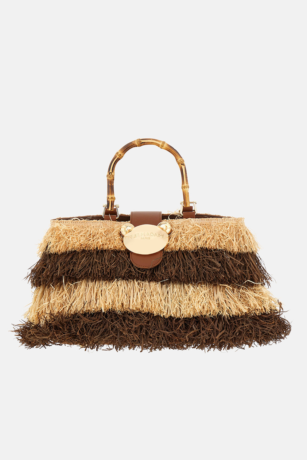 RUE MADAM Borsa RIAD FRINGES BASKET-Brown