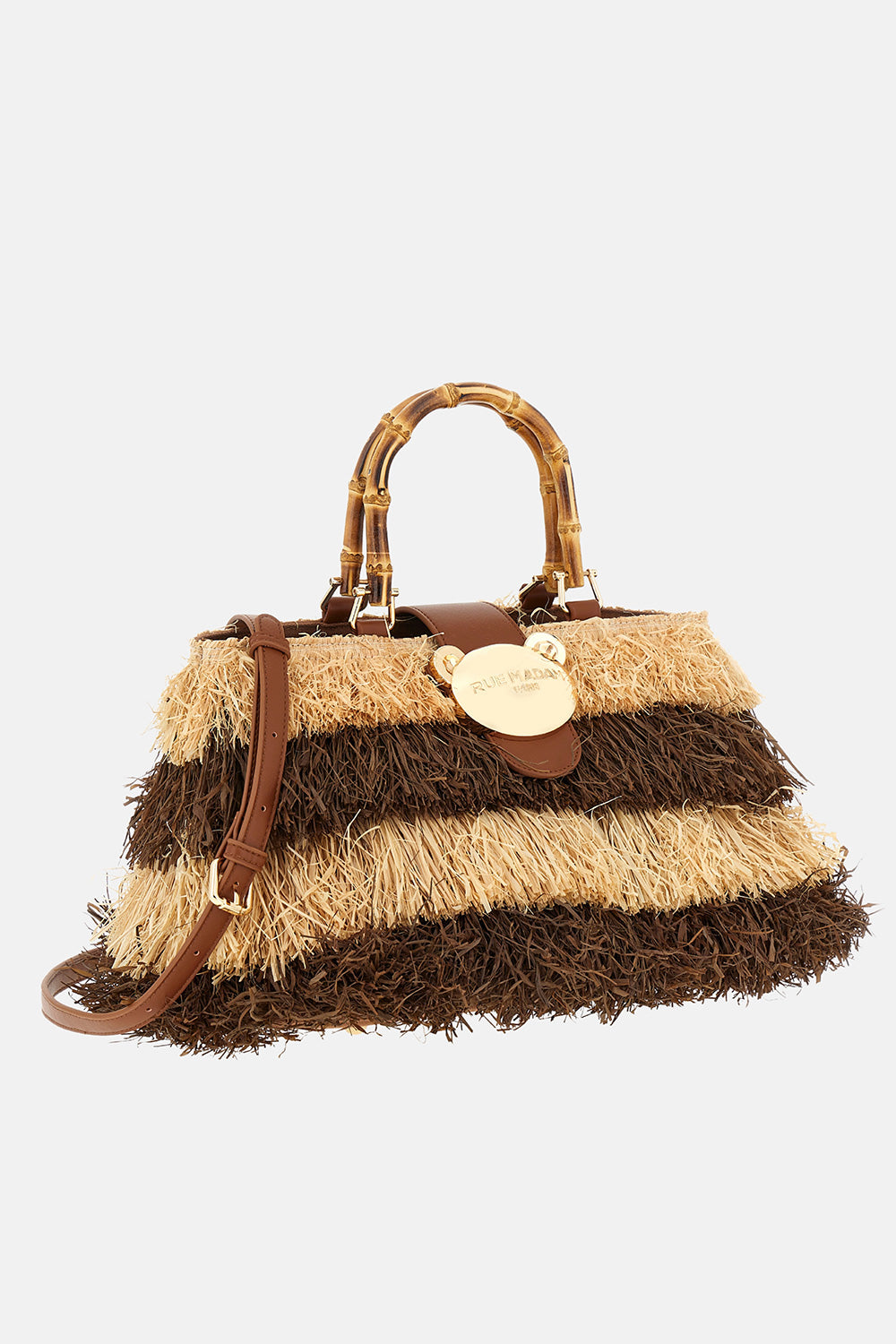 RUE MADAM Borsa RIAD FRINGES BASKET-Brown