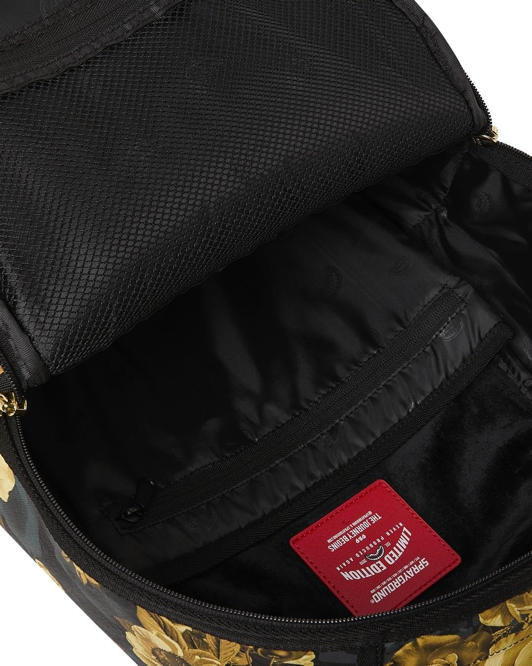 SPRAYGROUND Zaino GOLD FLORAL REMIX-Nero Oro