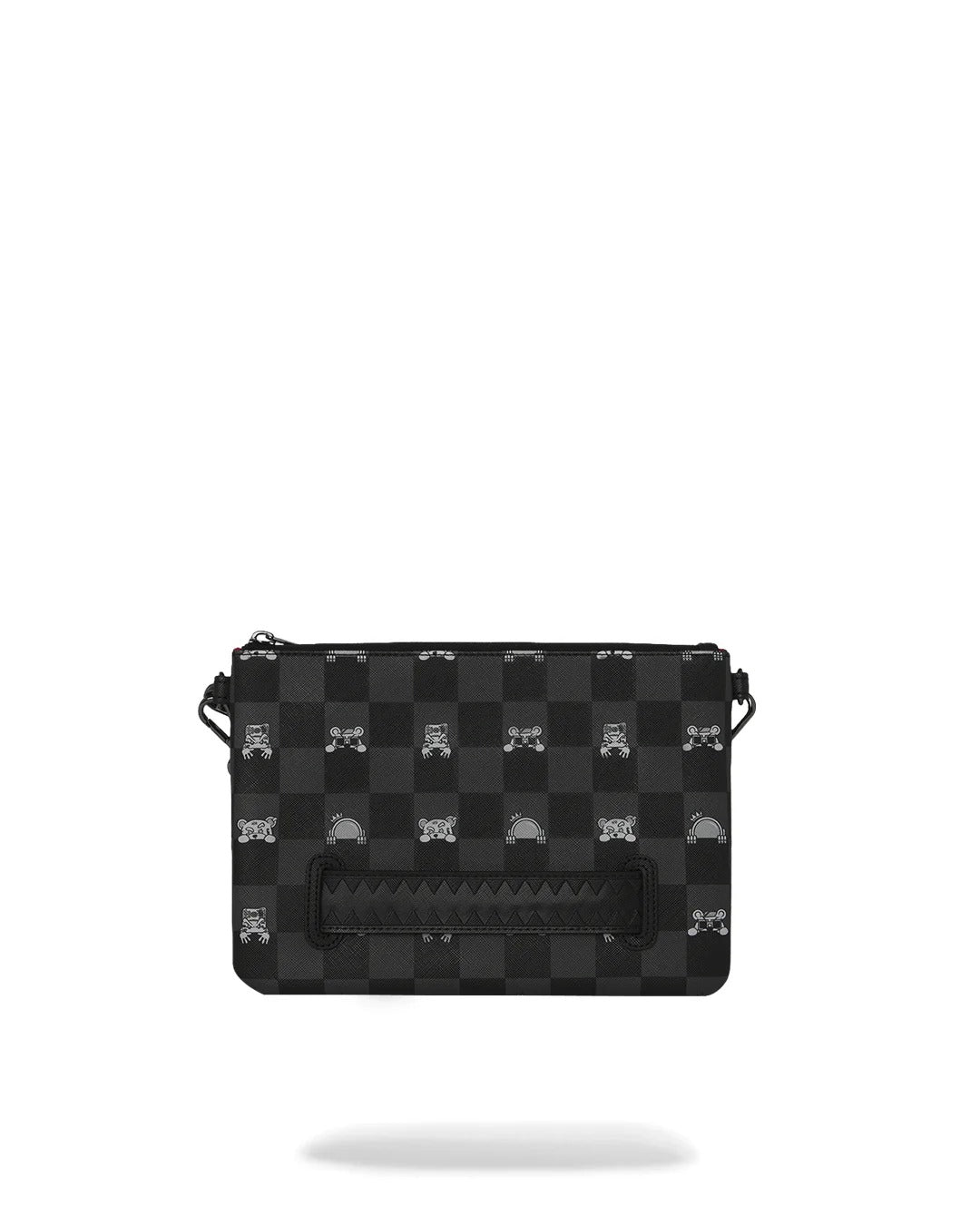 SPRAYGROUND Pochette PEEKING CHARACTER CHECK-Nero Grigio
