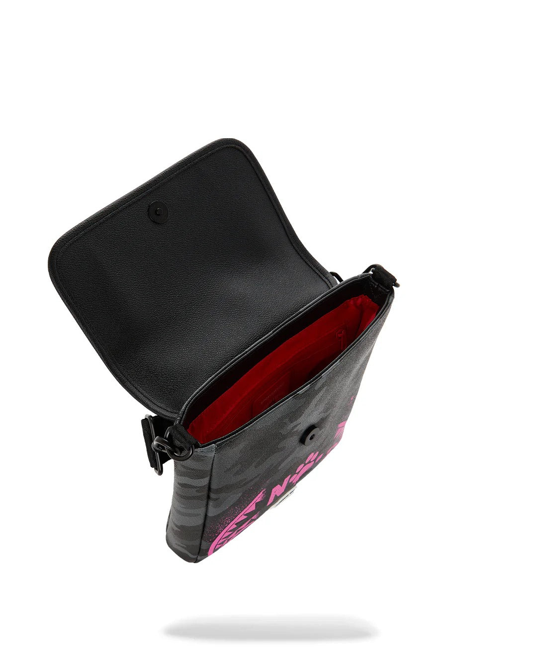 SPRAYGROUND Snoopy Pink Stencil Shoulder Bag - Black Pink | Walcor SRL