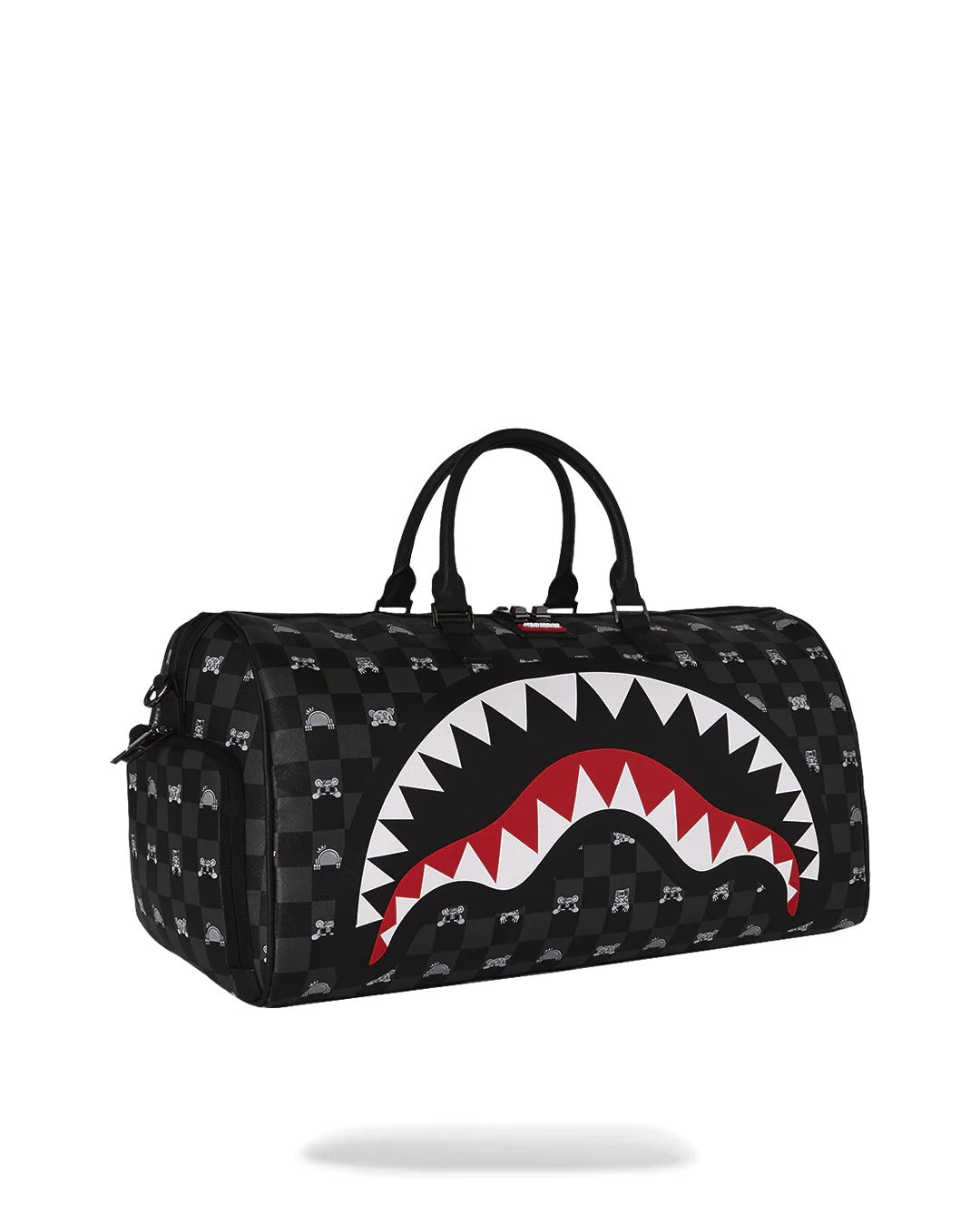 SPRAYGROUND Borsone PEEKING CHARACTER CHECK LARGE-Nero Grigio