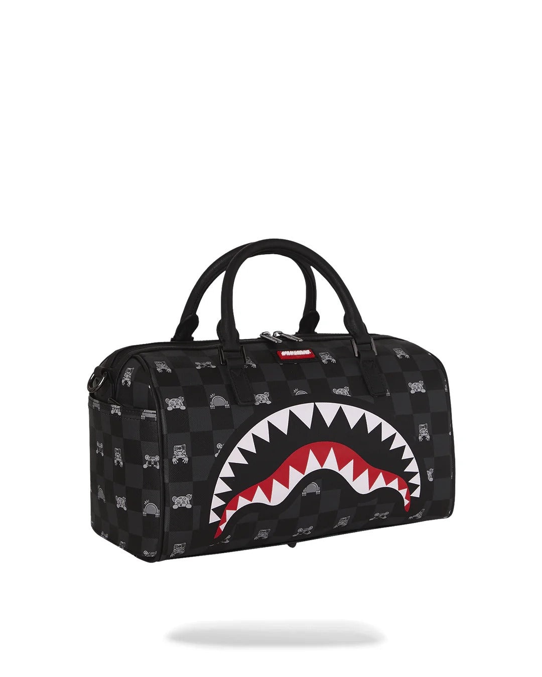 SPRAYGROUND Borsone PEEKING CHARACTER CHECK MINI-Nero Grigio
