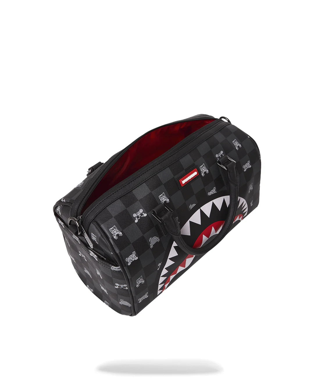 SPRAYGROUND Borsone PEEKING CHARACTER CHECK MINI-Nero Grigio
