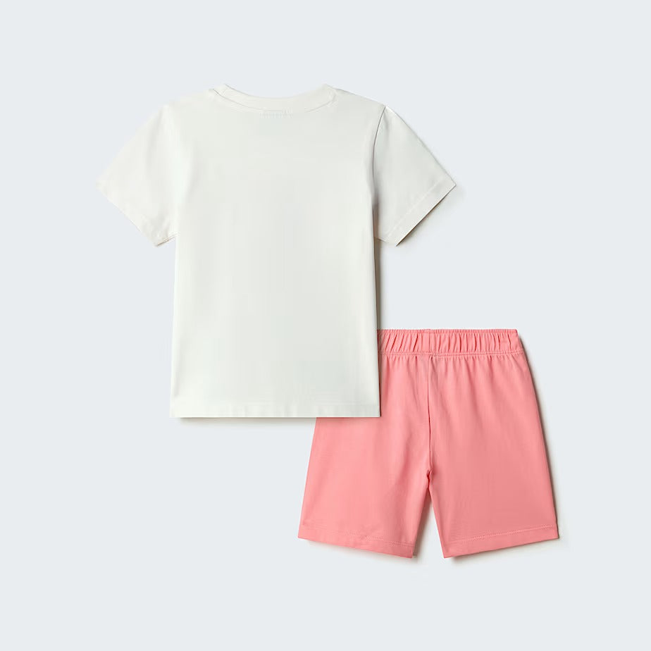 THE NORTH FACE SET T-Shirt e Shorts Unisex Bambino Nse Box Play-White Dune/Coral Crush