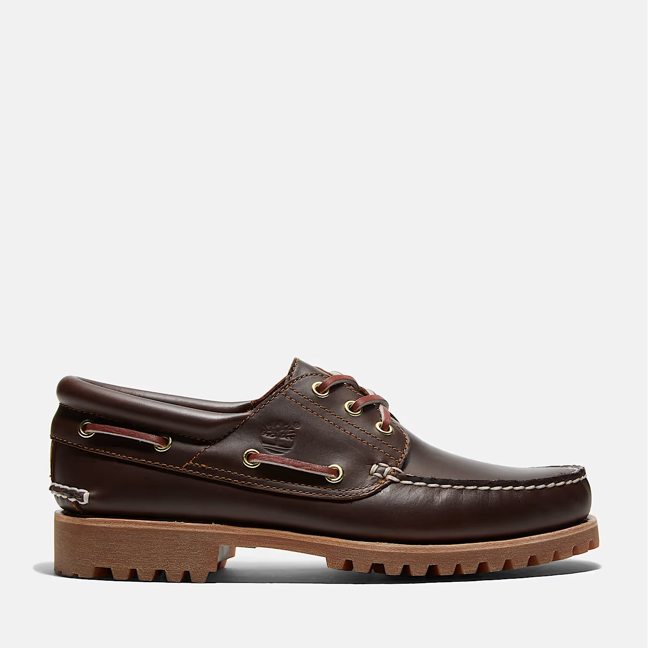 TIMBERLAND Scarpa Uomo BOAT SHOE Authentic 3-Eye Lug Handsew-Brown