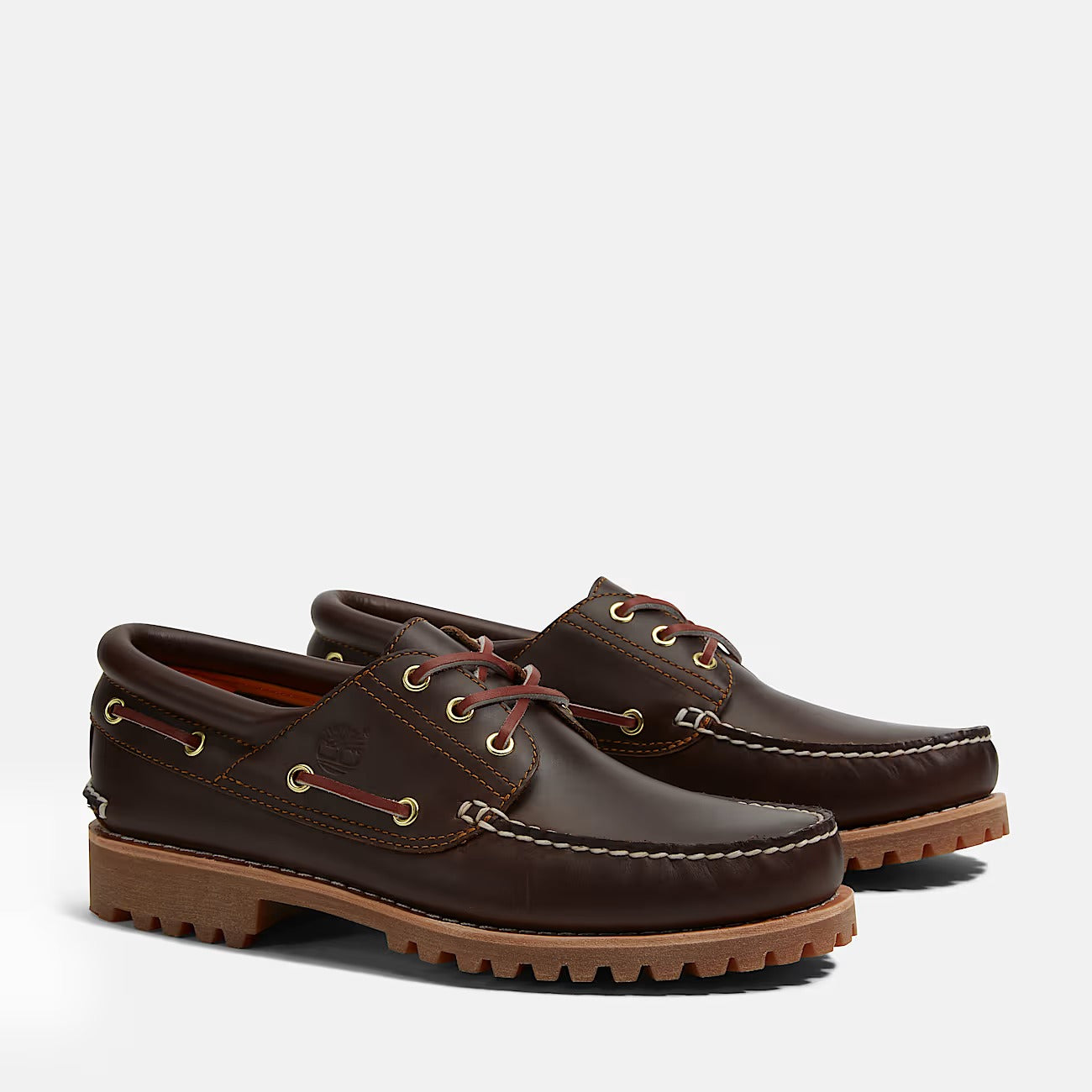 TIMBERLAND Scarpa Uomo BOAT SHOE Authentic 3-Eye Lug Handsew-Brown
