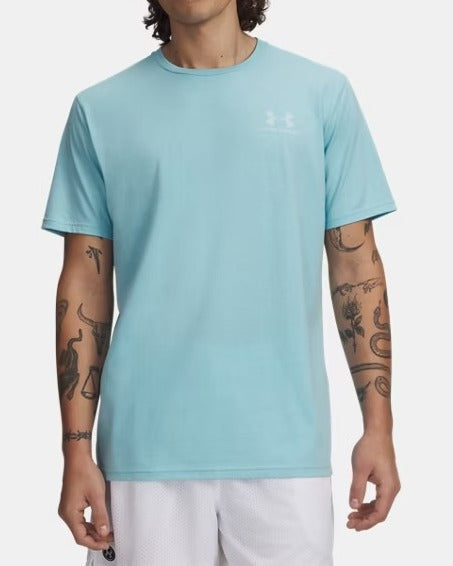 UNDER ARMOUR T-Shirt Uomo Left Chest Logo-Blue Haze