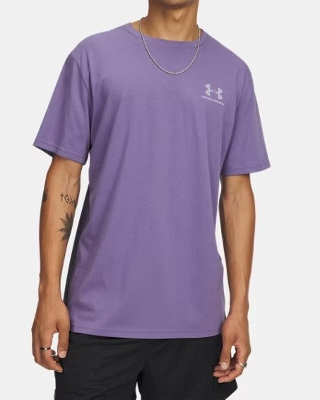 UNDER ARMOUR T-Shirt Uomo Left Chest Logo-Purple Luxe