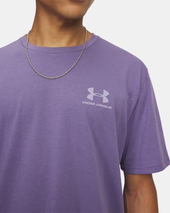 UNDER ARMOUR T-Shirt Uomo Left Chest Logo-Purple Luxe