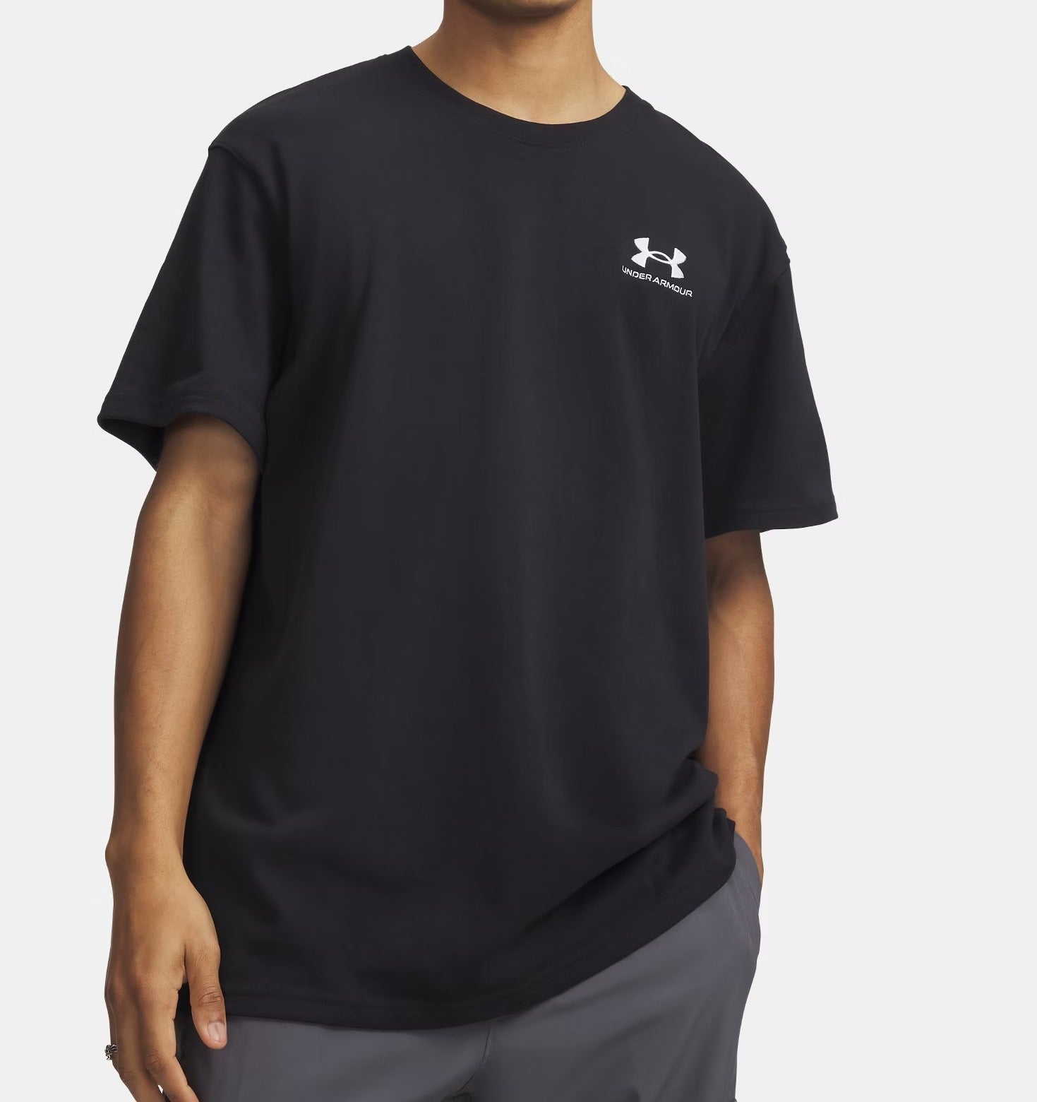 Under Armour T-Shirt Uomo Embroidered Heavyweight-Black White