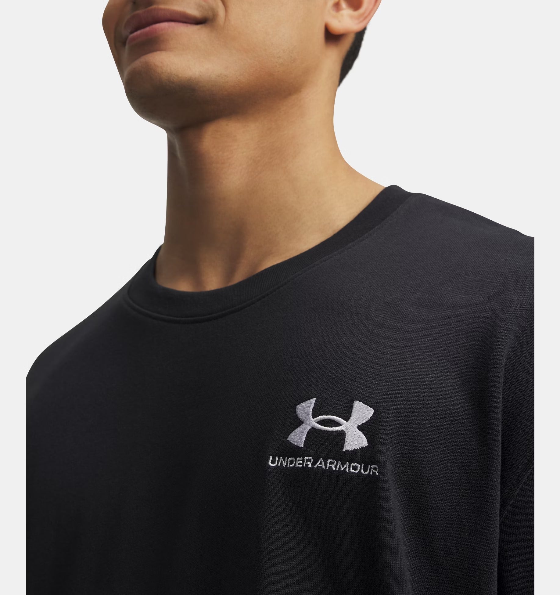 Under Armour T-Shirt Uomo Embroidered Heavyweight-Black White