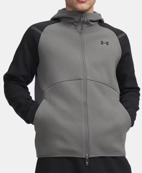 UNDE ARMOUR Felpa Uomo UNSTOPPABLE Full Zip-Clay Green Black