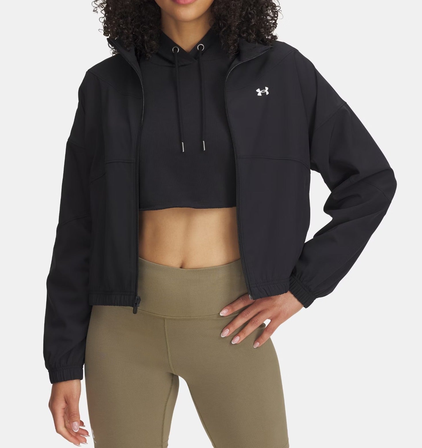 UNDER ARMOUR Giacca Donna RIVAL WOVEN-Black White