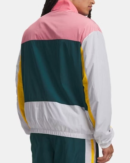 UNDER ARMOUR Giacca Uomo ICON WOVEN TRACK-Pink/Arden Green/White