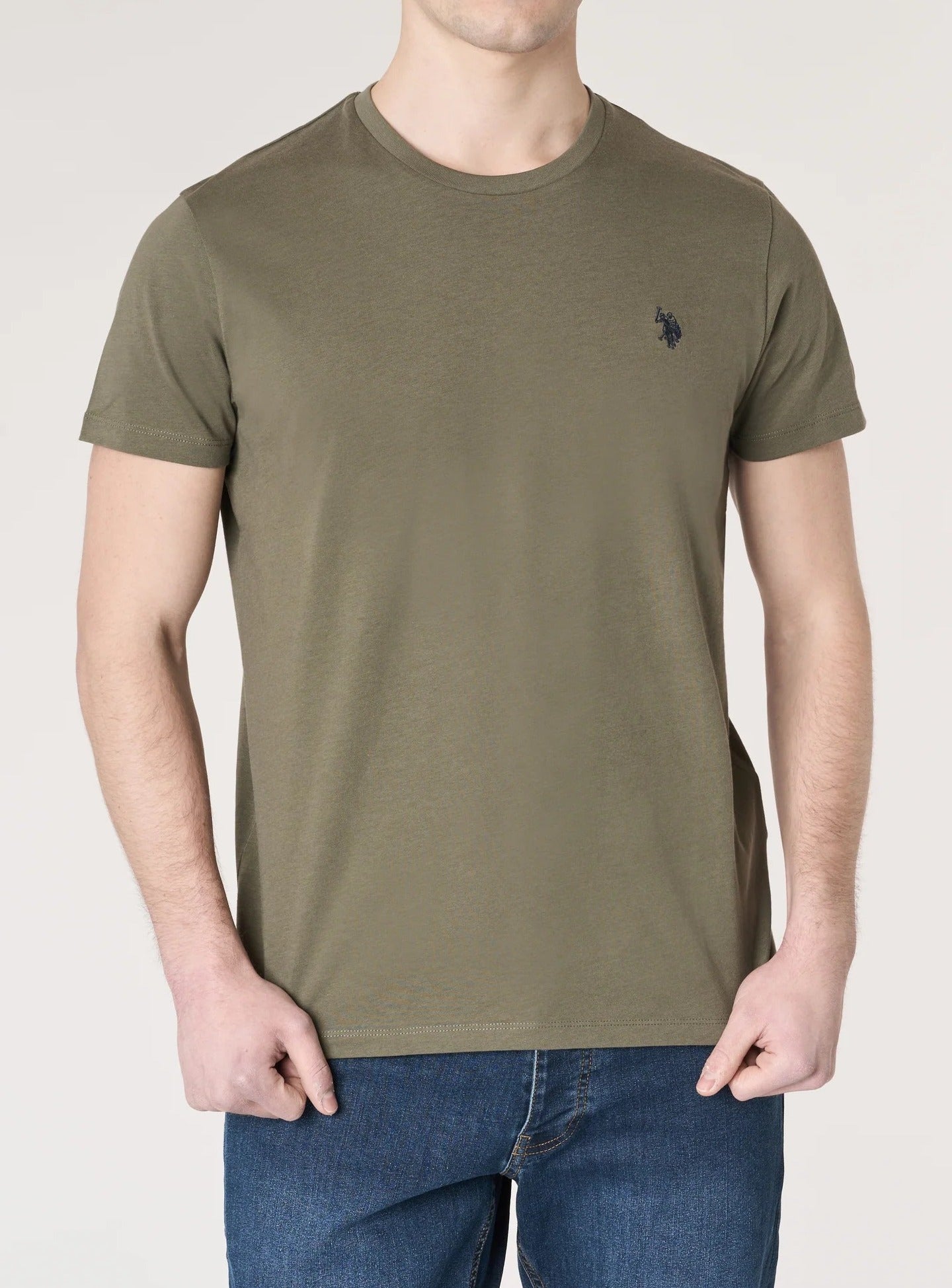 U.S. POLO ASSN. T-Shirt Uomo MICK BASIC-Verde Militare
