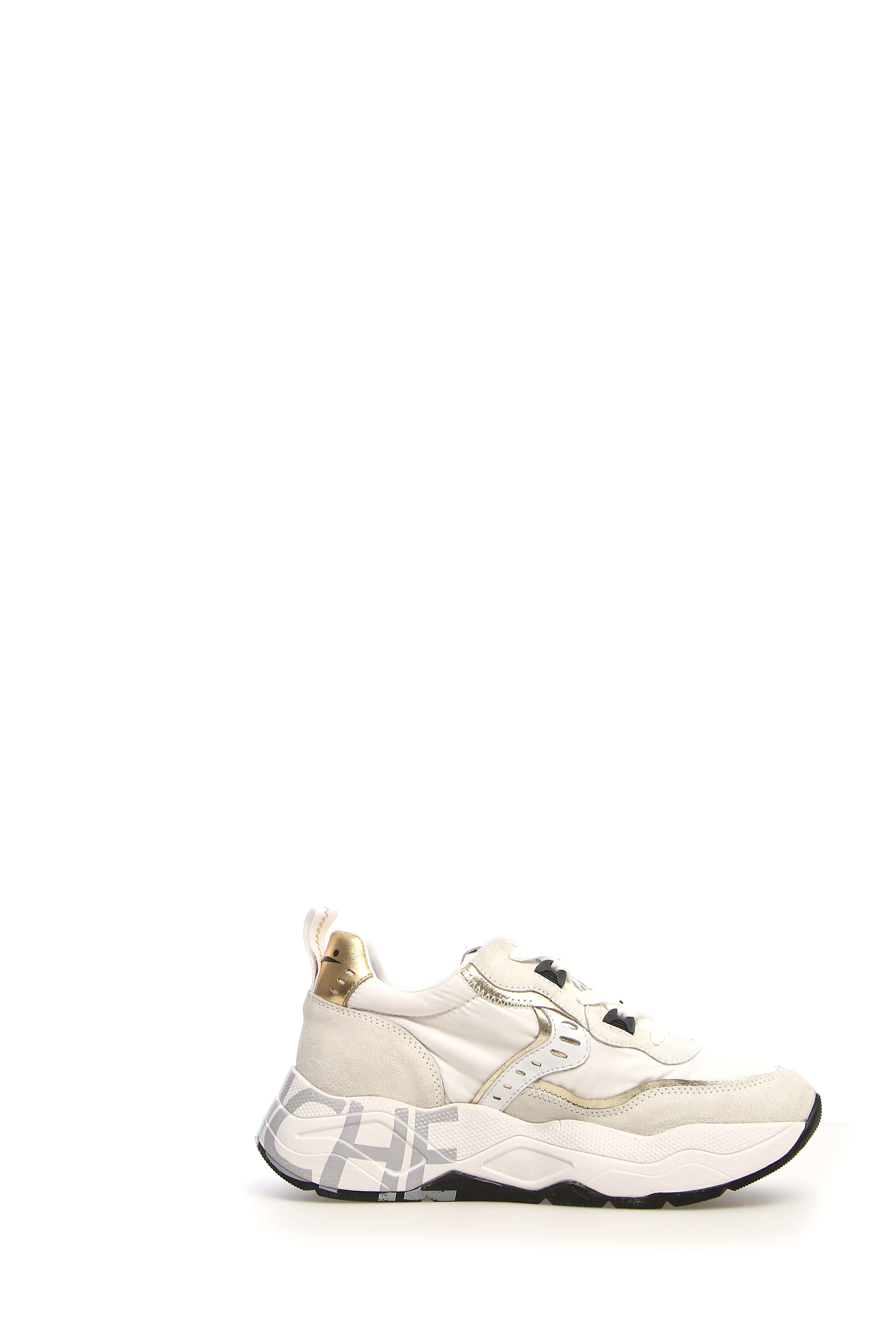 VOILE BLANCHE Sneaker Donna Club 105-Bianco/Platino