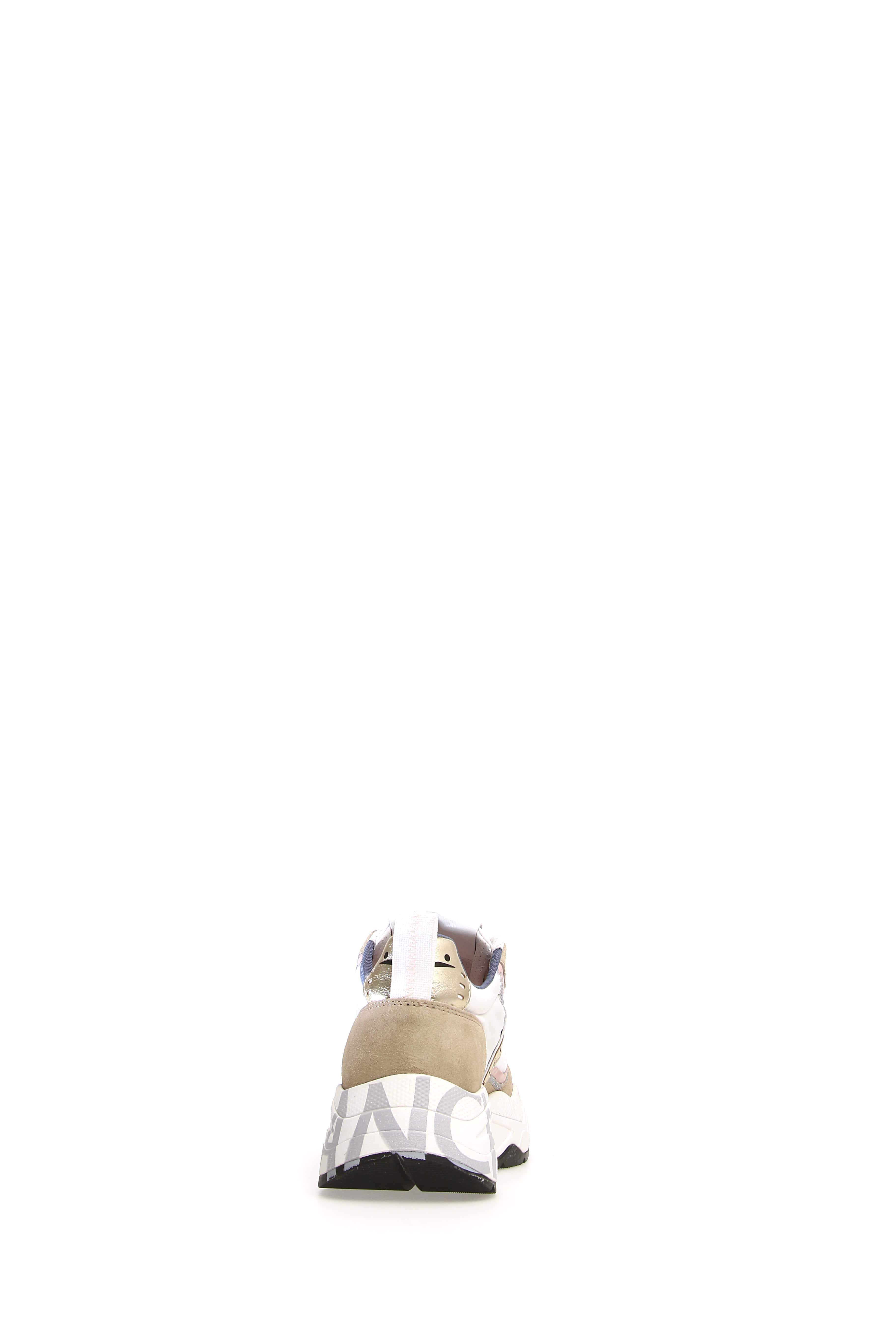 VOILE BLANCHE Sneaker Donna Club 105-Bianco/Beige/Azzurro