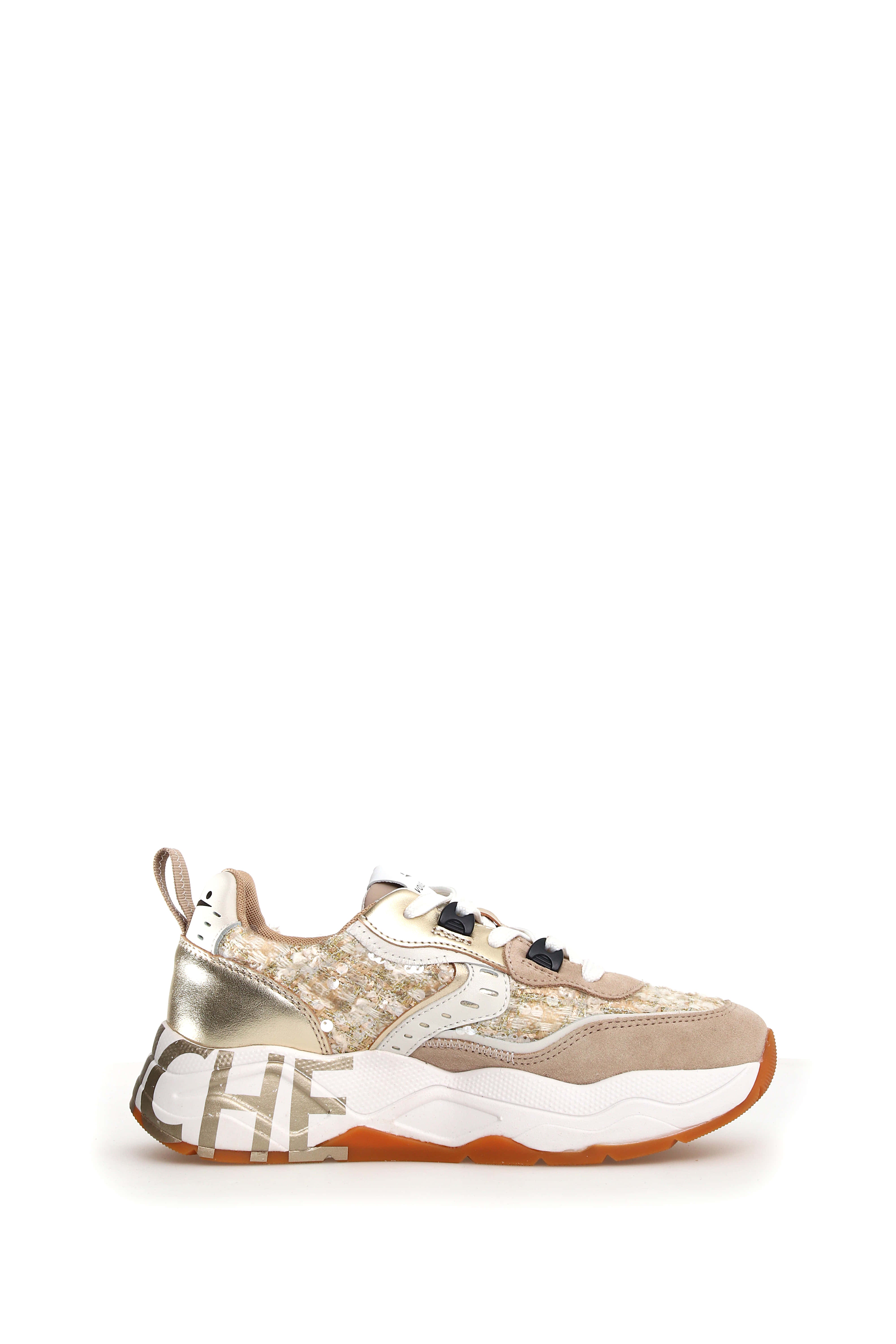 VOILE BLANCHE Sneaker Donna Club 105-Beige/Platino