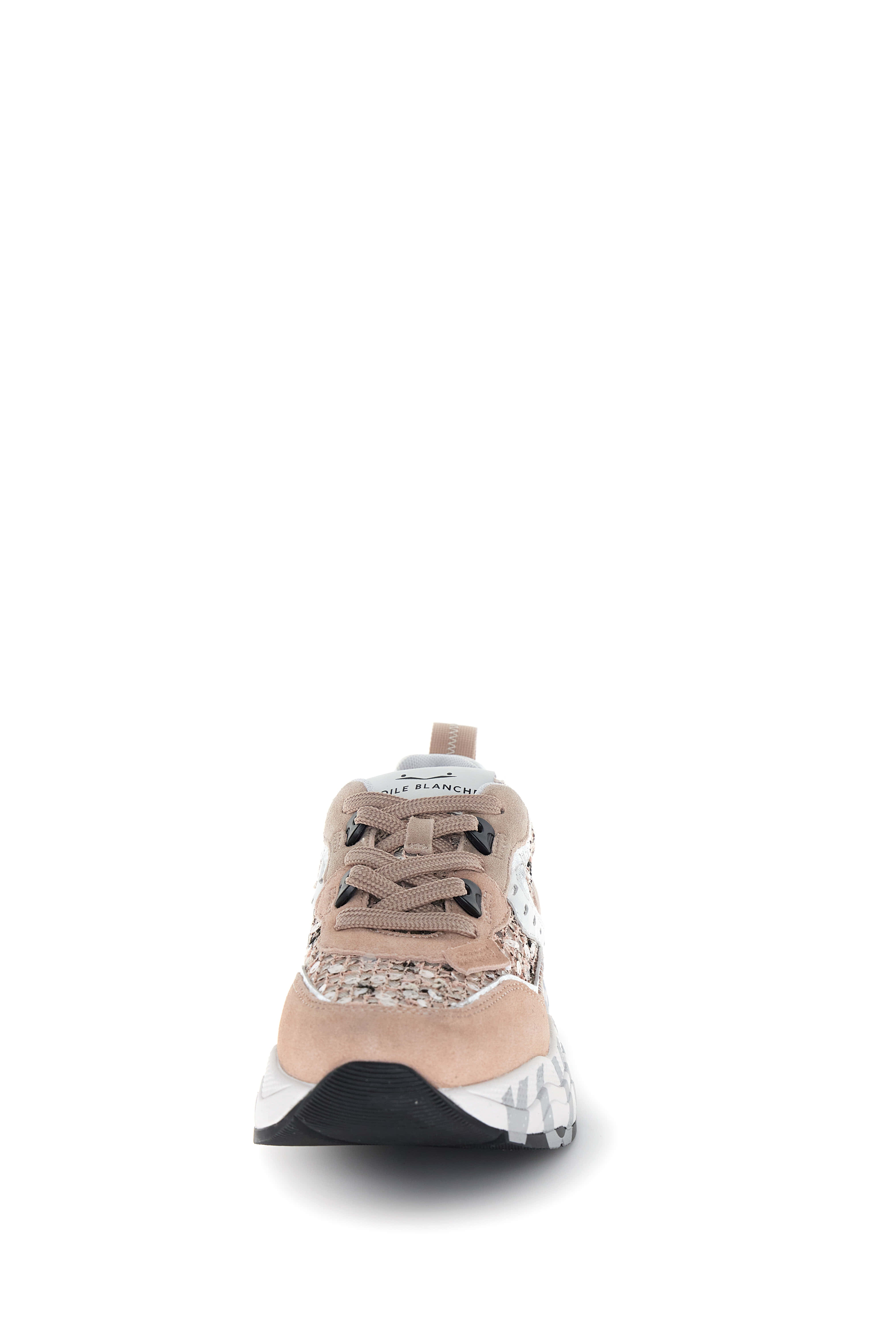VOILE BLANCHE Sneaker Donna Club 105-Rosa/Bianco/Argento