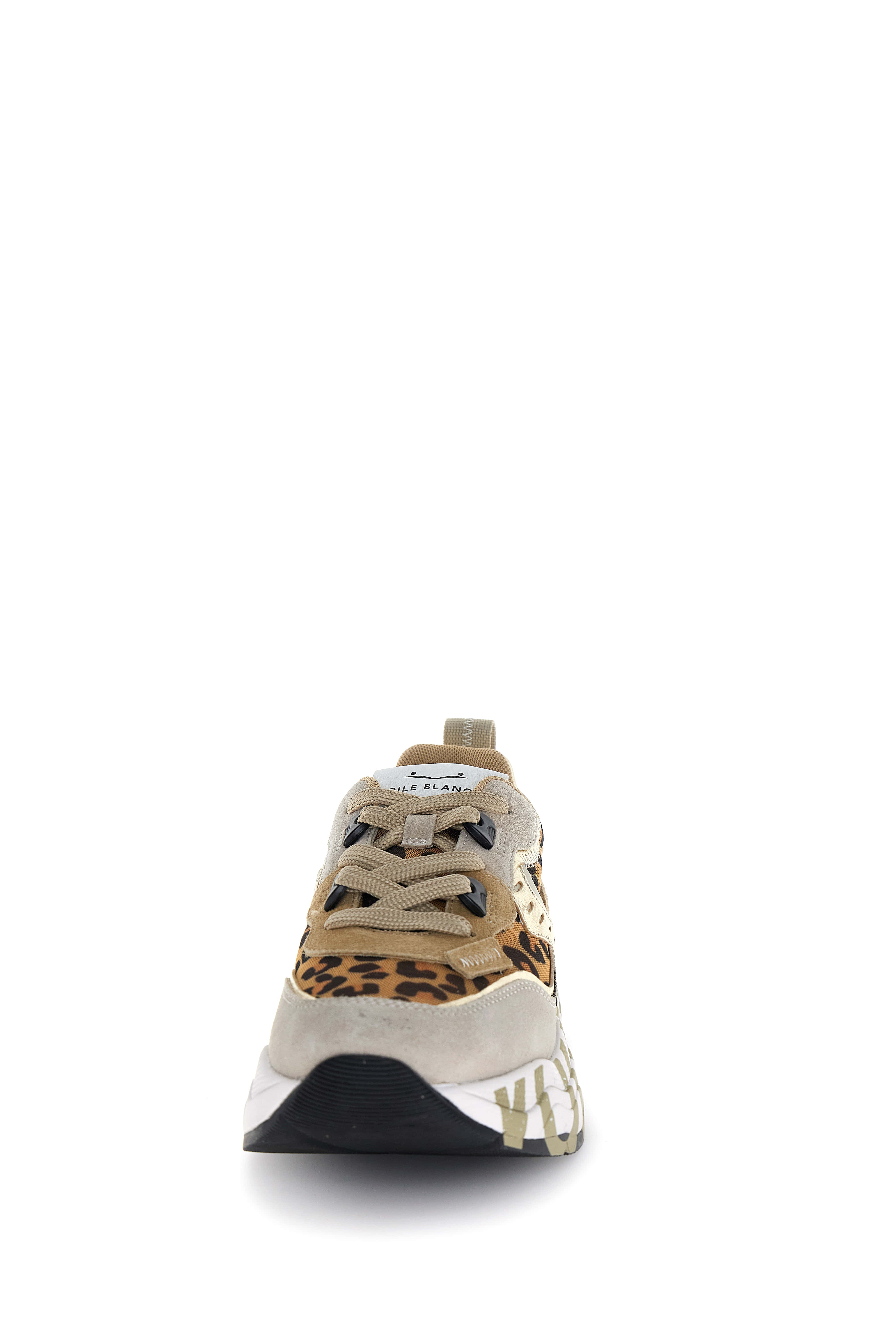 VOILE BLANCHE Sneaker Donna Club 105-Beige/Animalier/Platino