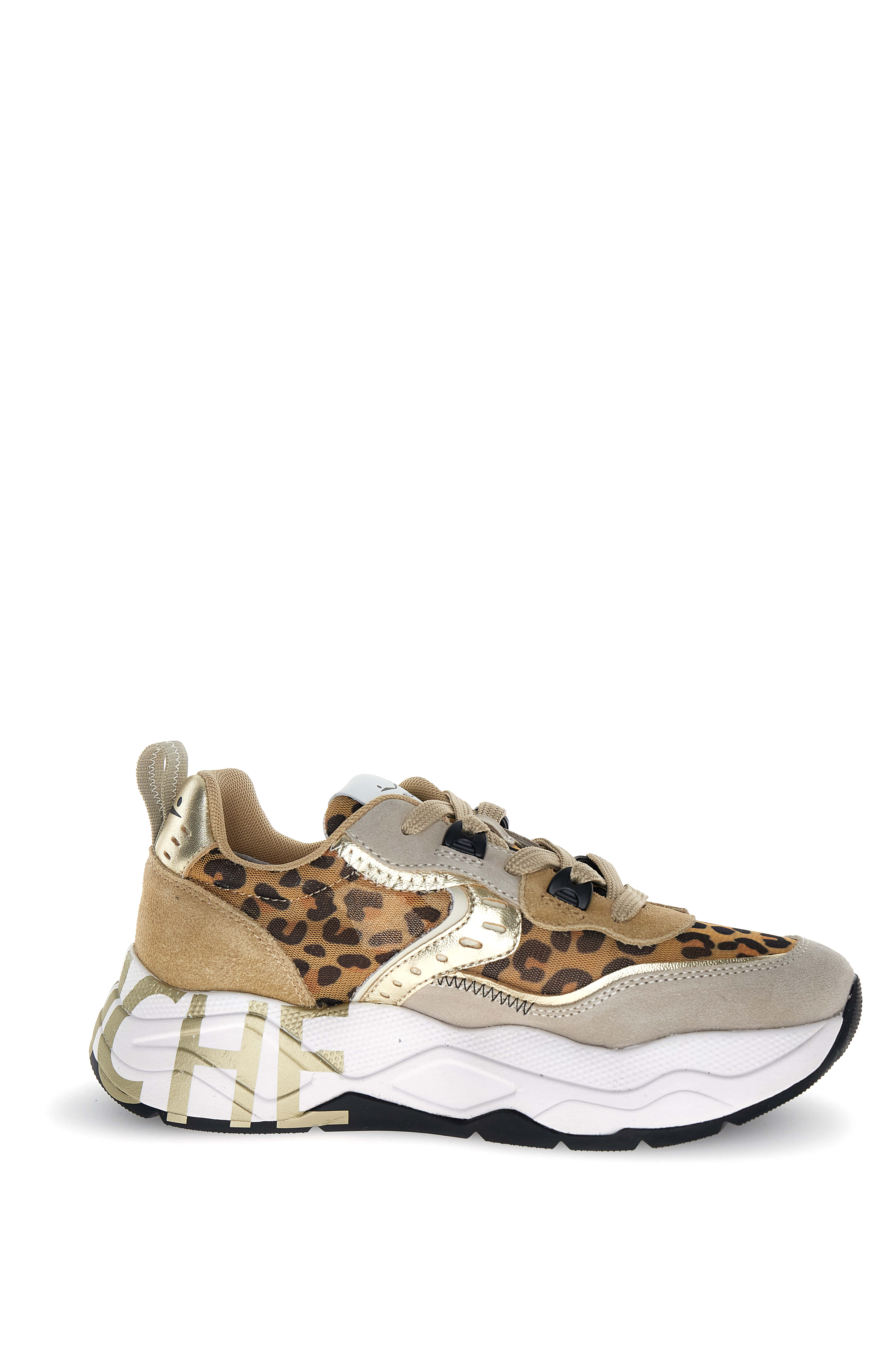 VOILE BLANCHE Sneaker Donna Club 105-Beige/Animalier/Platino