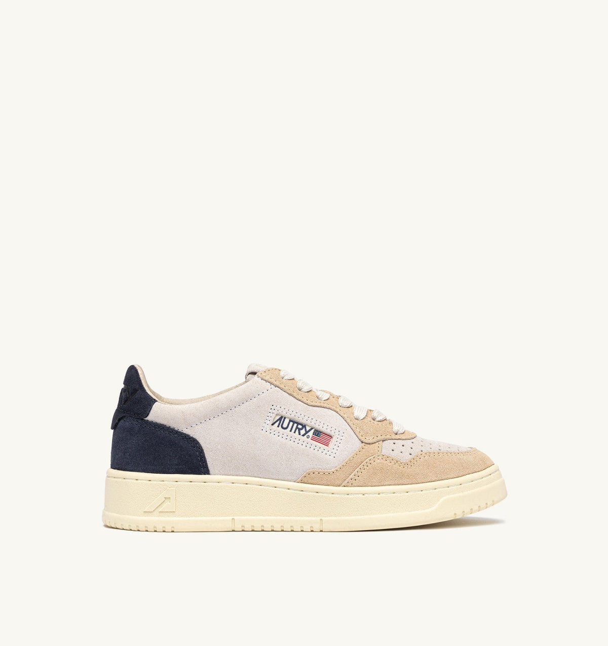 AUTRY Sneaker Uomo Medalist Low Tricolor-White Sand Blu Space