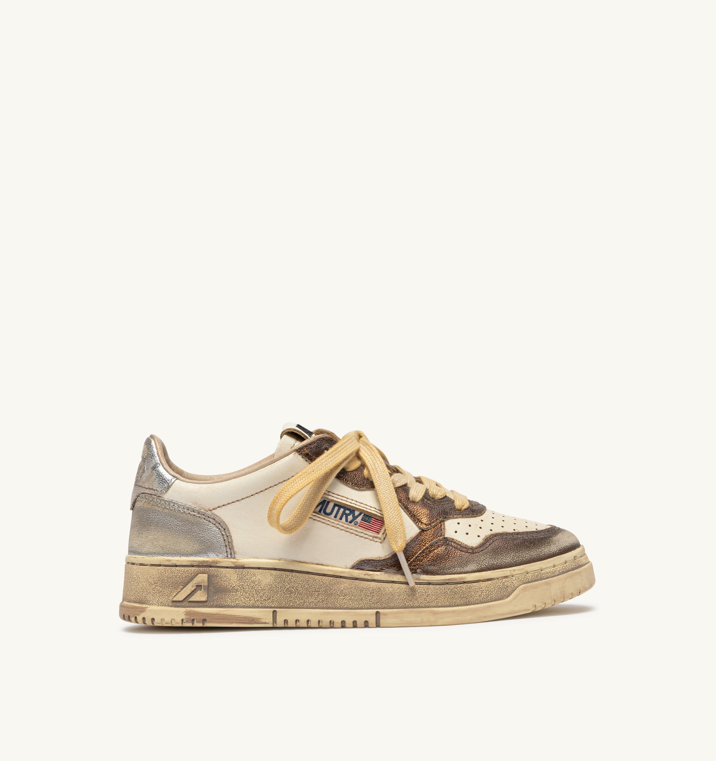 AUTRY Sneaker Uomo Medalist Low Super Vintage-Chocolate Silver