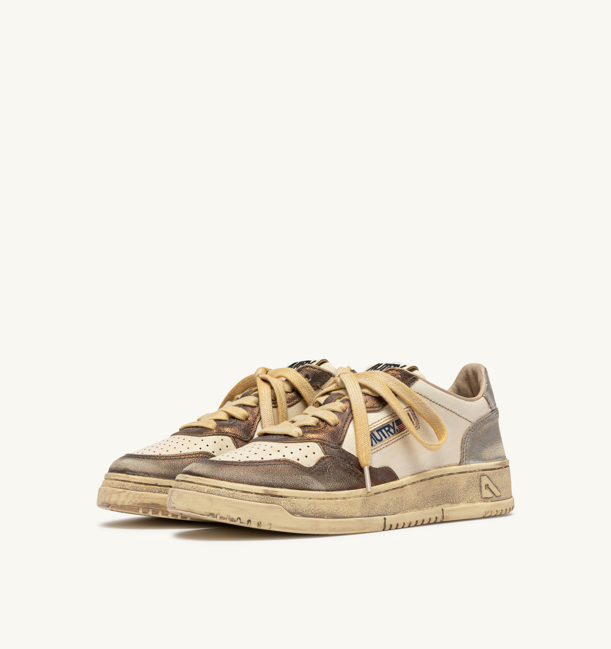 AUTRY Sneaker Uomo Medalist Low Super Vintage-Chocolate Silver