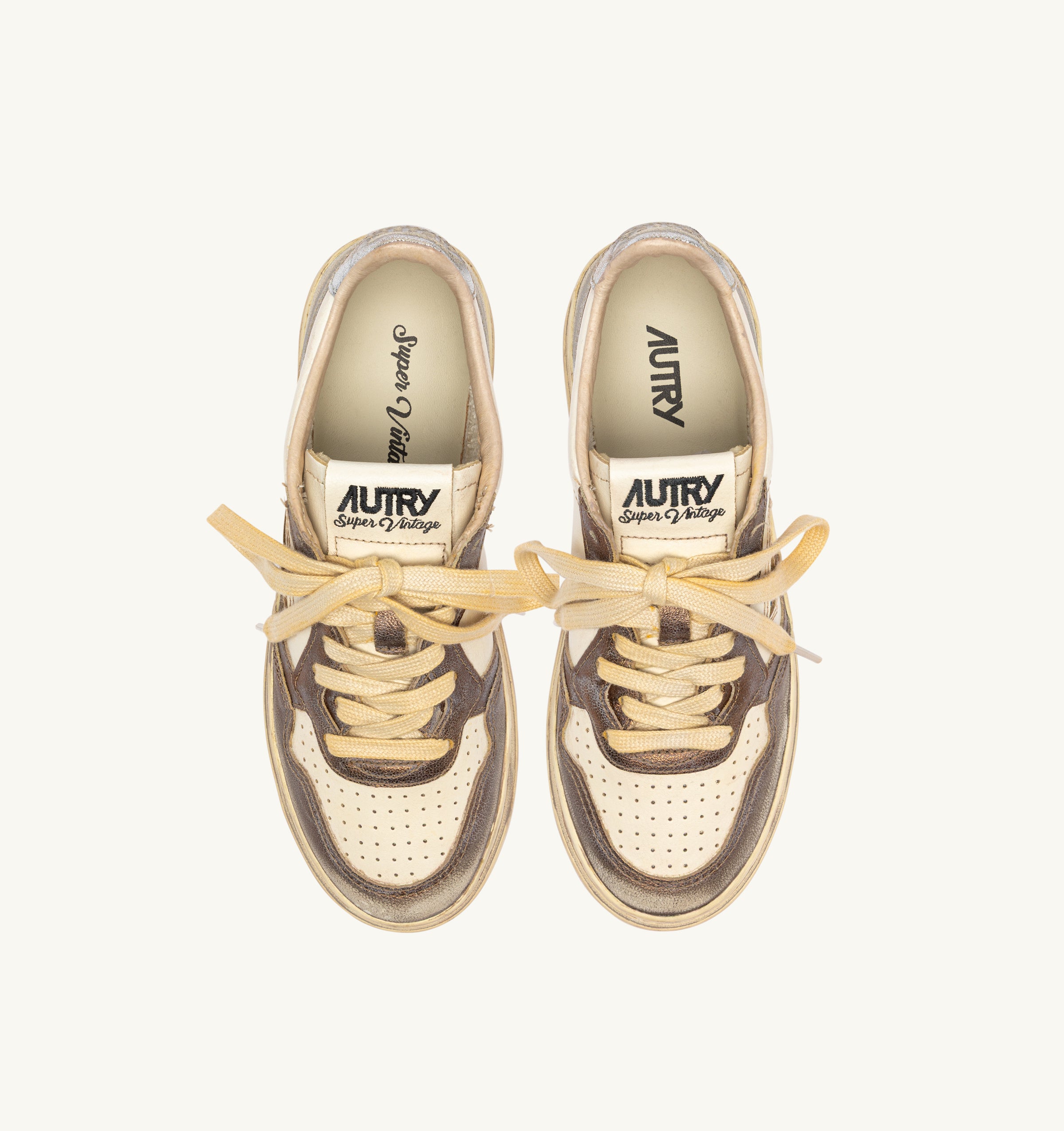 AUTRY Sneaker Uomo Medalist Low Super Vintage-Chocolate Silver