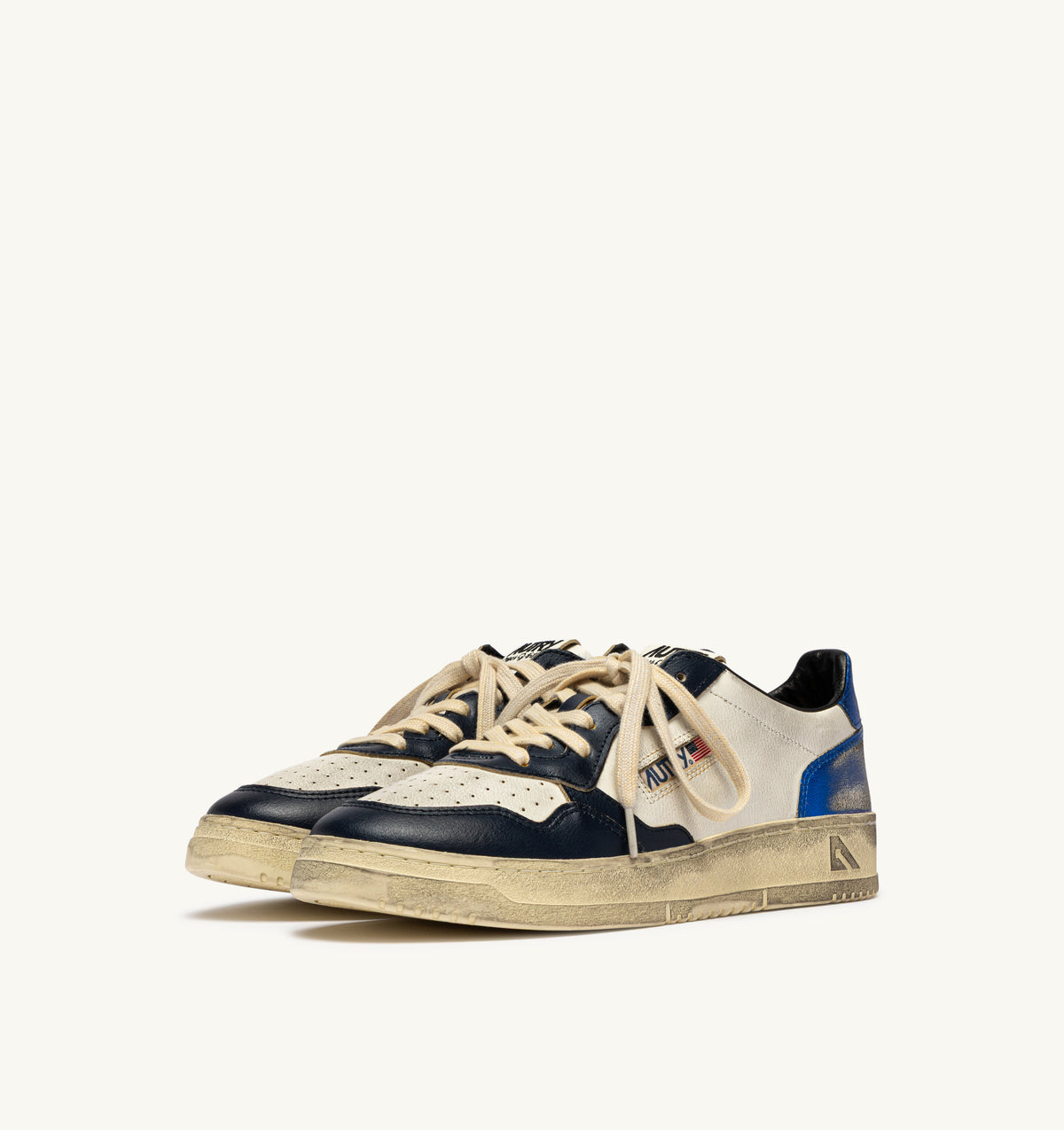 AUTRY Sneaker Uomo Medalist Low Super Vintage-White Space Blue Blue