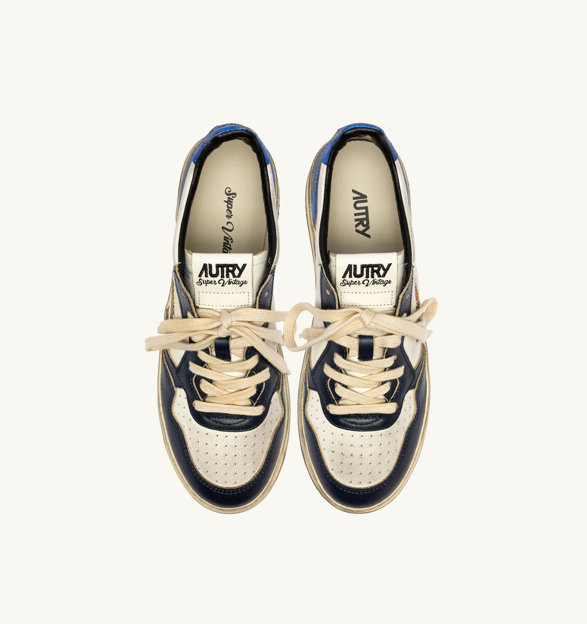 AUTRY Sneaker Uomo Medalist Low Super Vintage-White Space Blue Blue