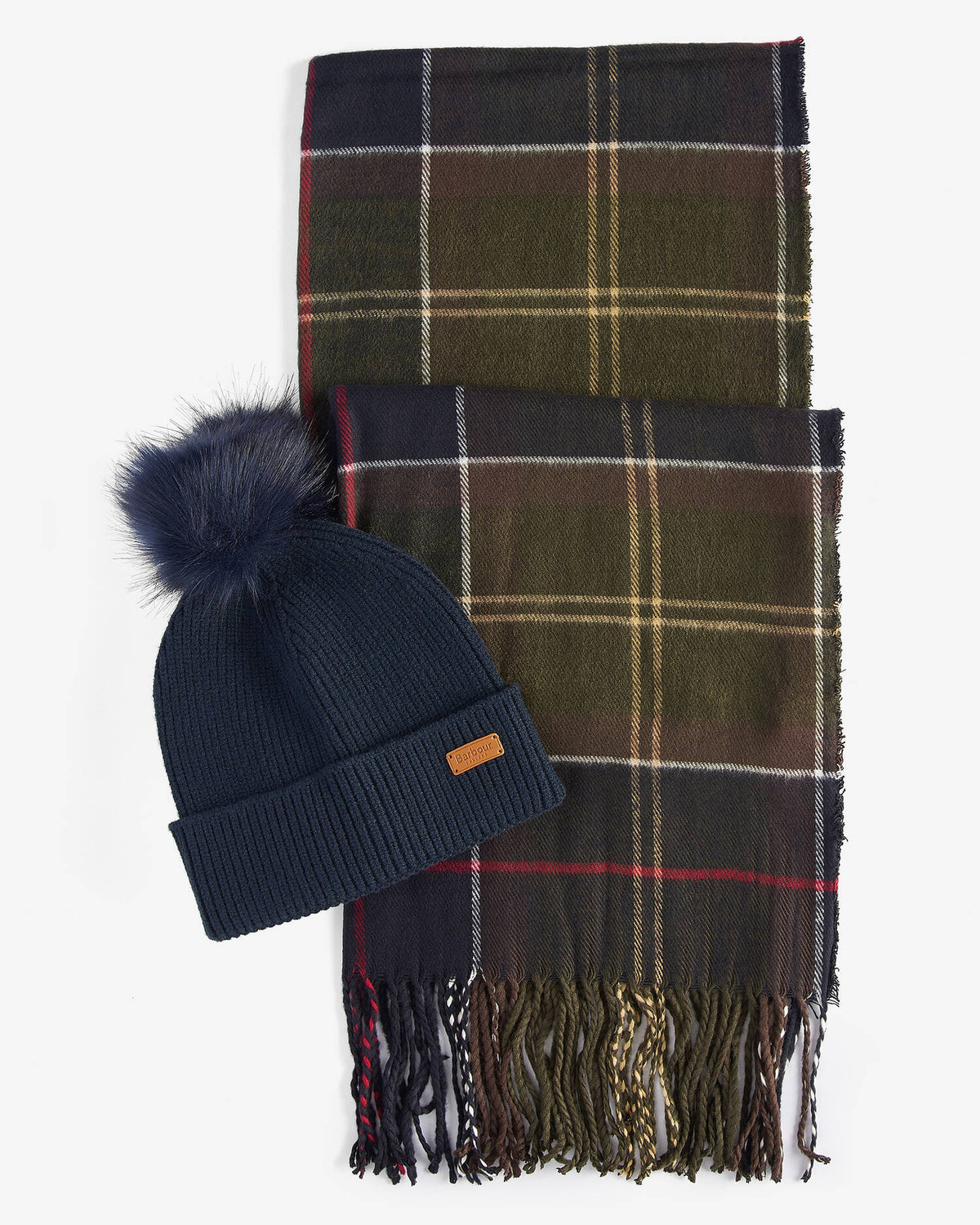 BARBOUR Set Donna Berretto Dover Sciarpa Hailes-Classic Tartan