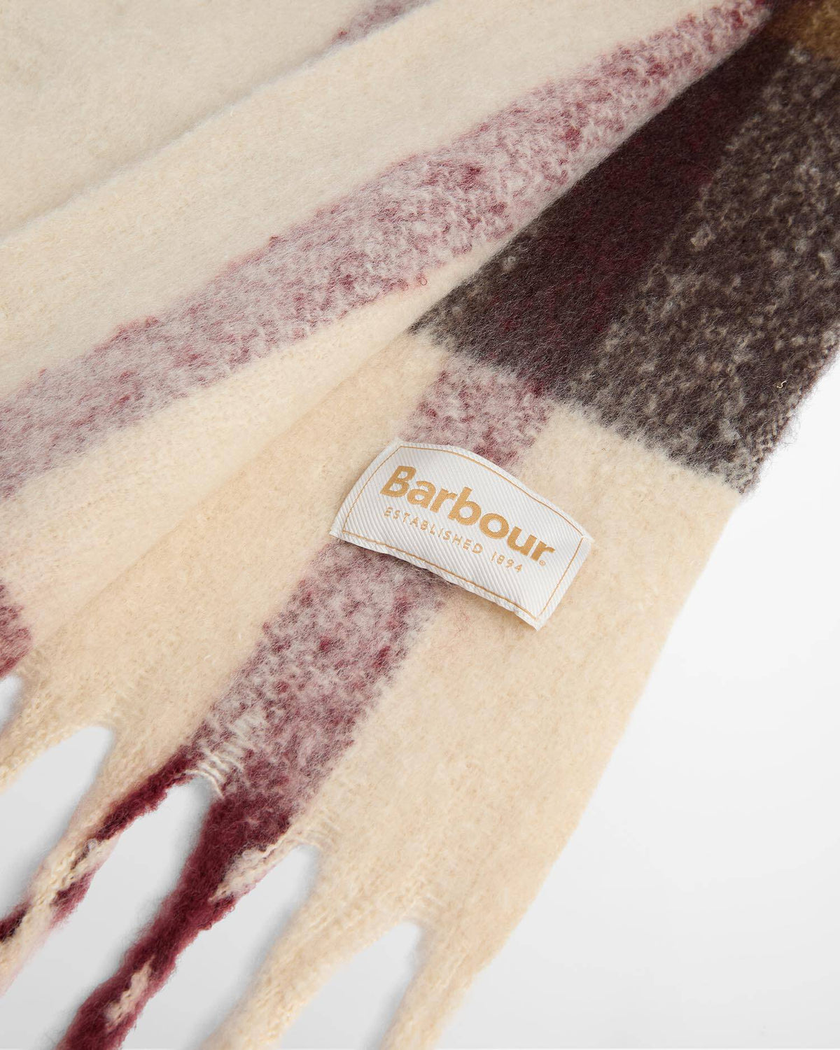 BARBOUR Sciarpa Donna Isla Boucle-Ecru Muted Tartan