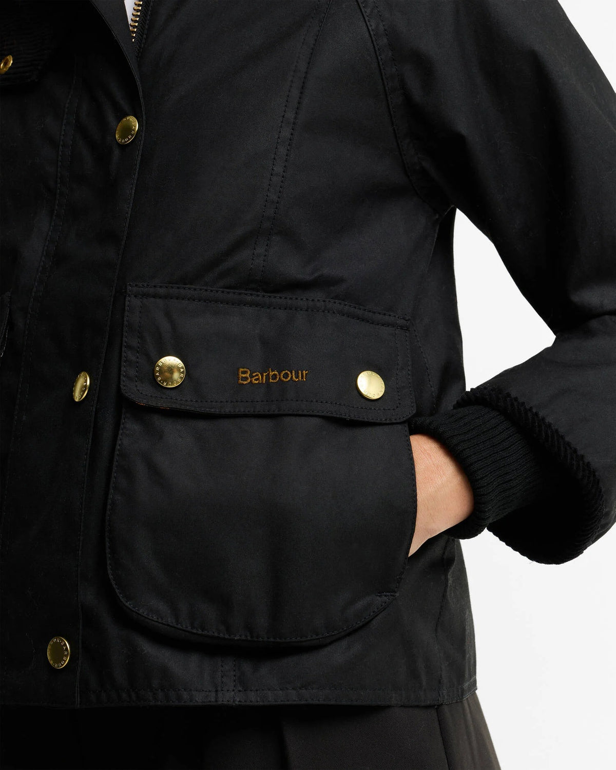 BARBOUR Giacca Donna BEADNELL WAX Crop-Black Classic
