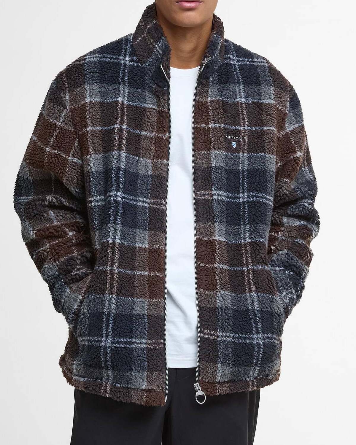 BARBOUR Felpa Uomo Sherpa-Midnight Oak Tartan