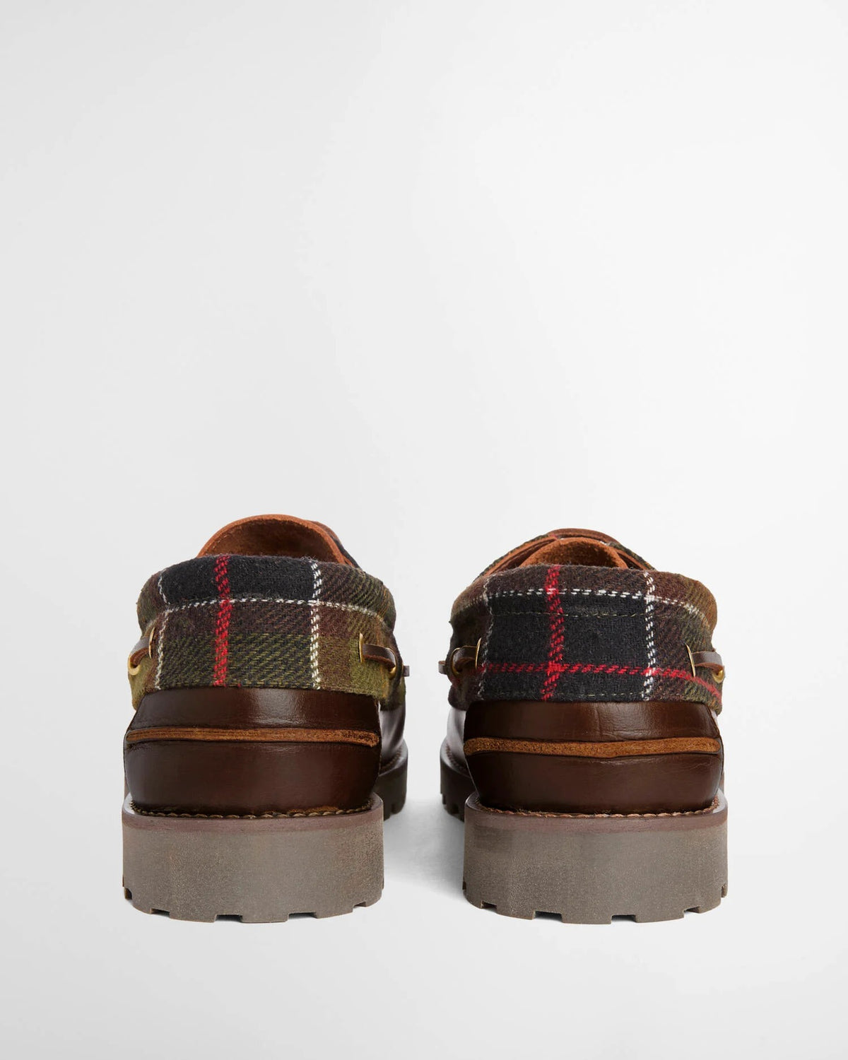 BARBOUR Scarpa Uomo BOAT SHOE Re-Engineered-Brown/Classic Tartan