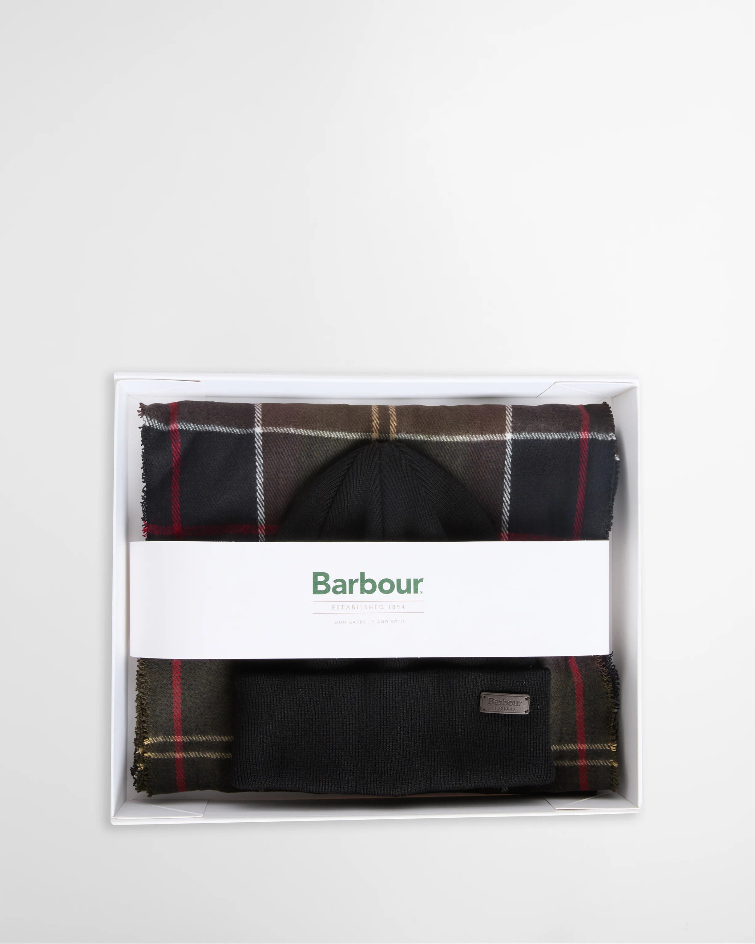 BARBOUR Set Regalo Uomo Berretto Swinton e Sciarpa Galingale-Classic Tartan