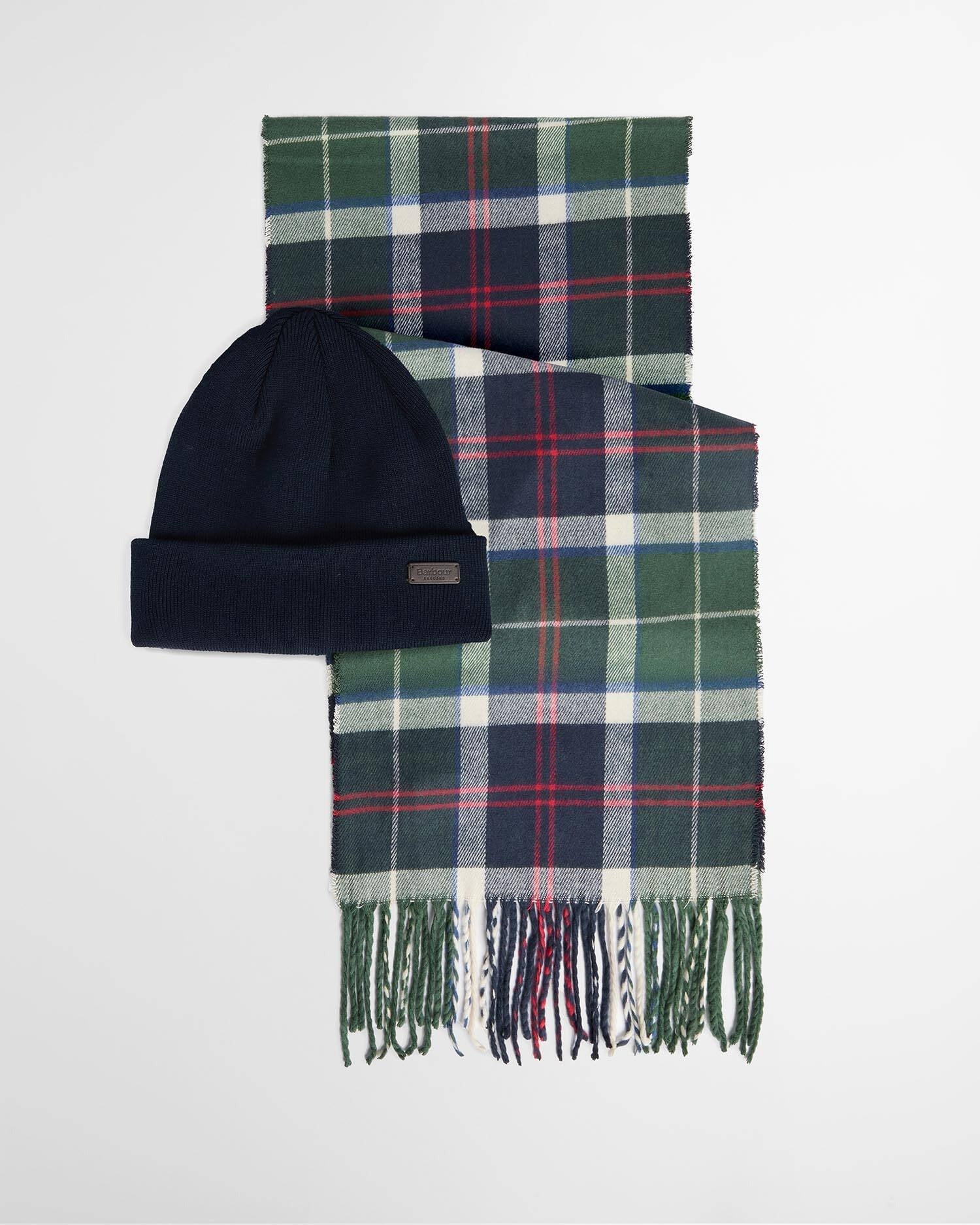 BARBOUR Set Regalo Uomo Berretto Swinton e Sciarpa Galingale-Evergreen