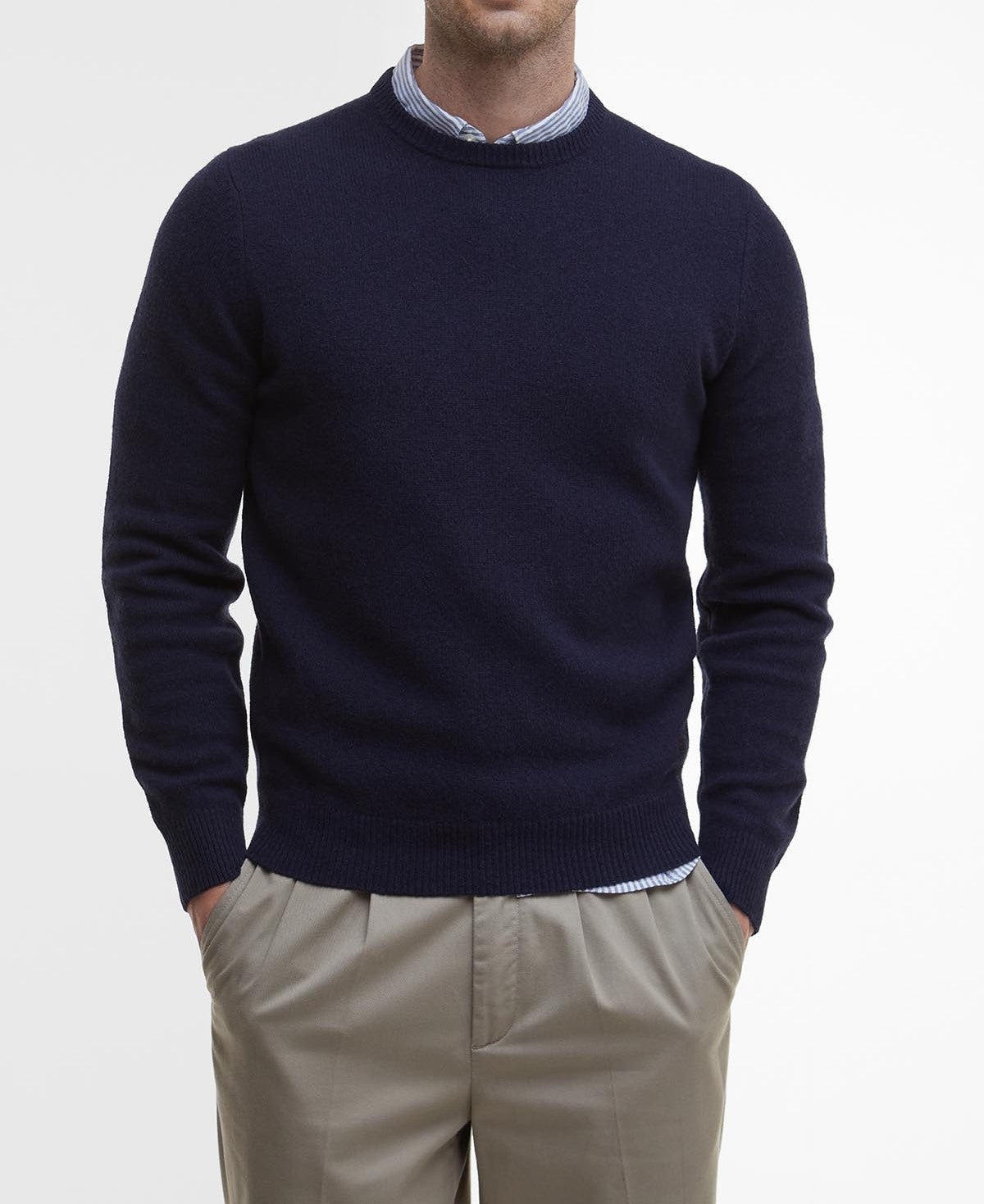 BARBOUR Maglia Uomo ESSENTIAL PATCH CREW-Navy