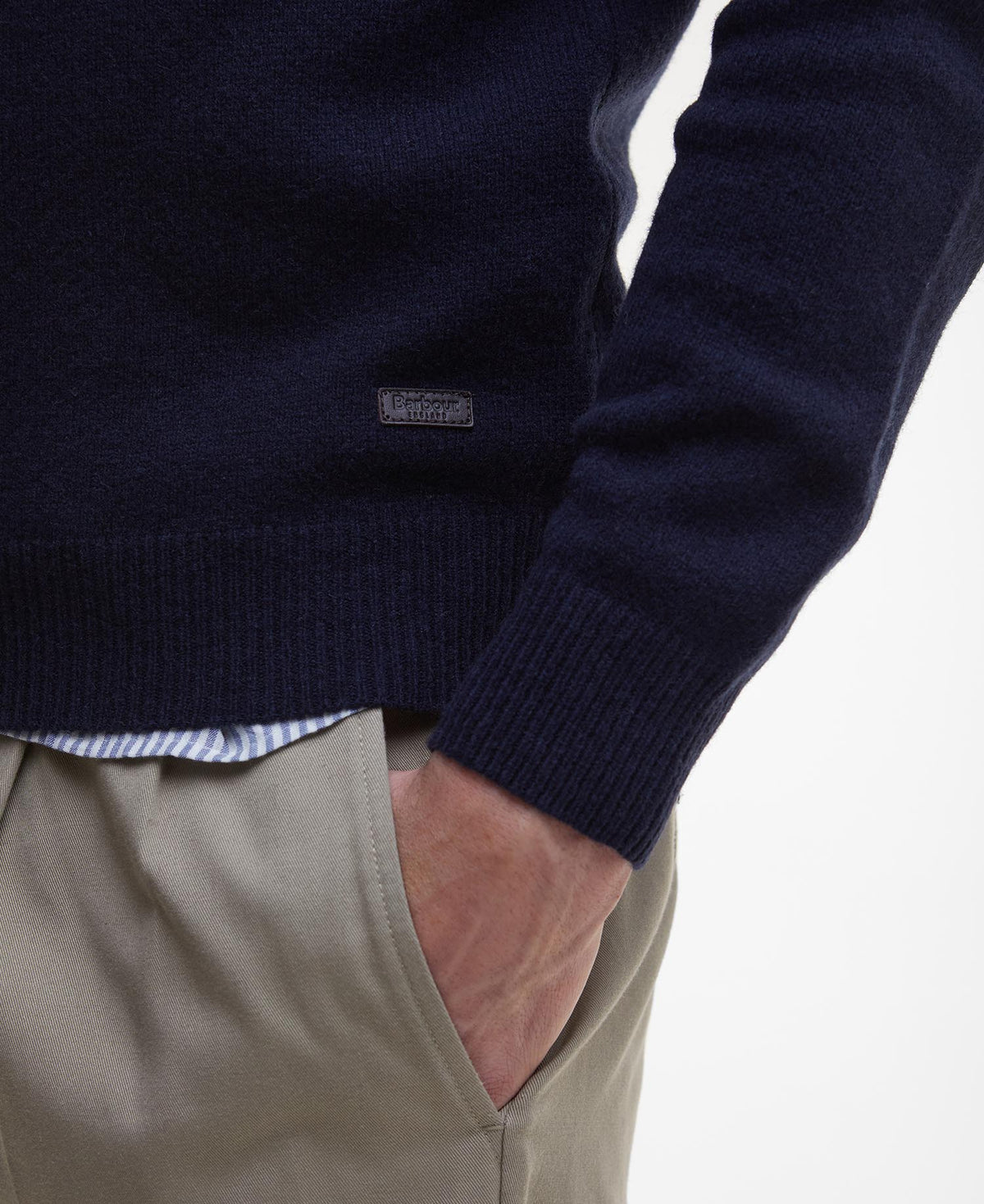 BARBOUR Maglia Uomo ESSENTIAL PATCH CREW-Navy
